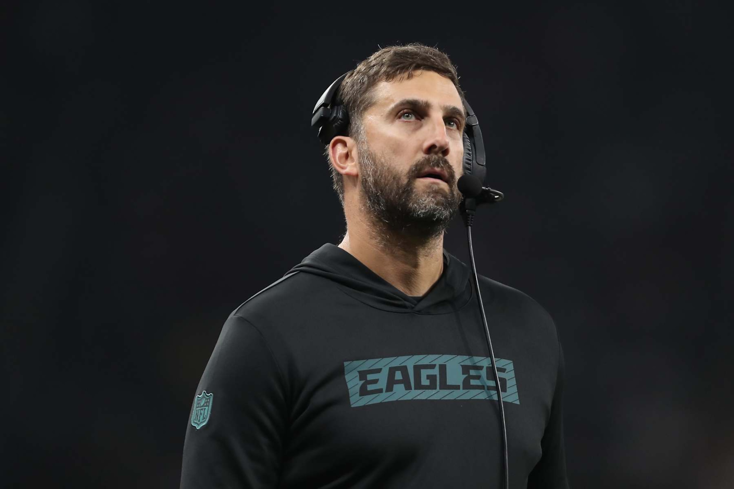 SAO PAULO, BRAZIL - SEPTEMBER 06: Head coach Nick Sirianni of the Philadelphia Eagles looks on during the fourth quarter against the Green Bay Packers at Arena Corinthians on September 06, 2024 in Sao Paulo, Brazil. (Photo by Wagner Meier/Getty Images) SAO PAULO, BRAZIL - SEPTEMBER 06: Head coach Nick Sirianni of the Philadelphia Eagles looks on during the fourth quarter against the Green Bay Packers at Arena Corinthians on September 06, 2024 in Sao Paulo, Brazil. (Photo by Wagner Meier/Getty Images)