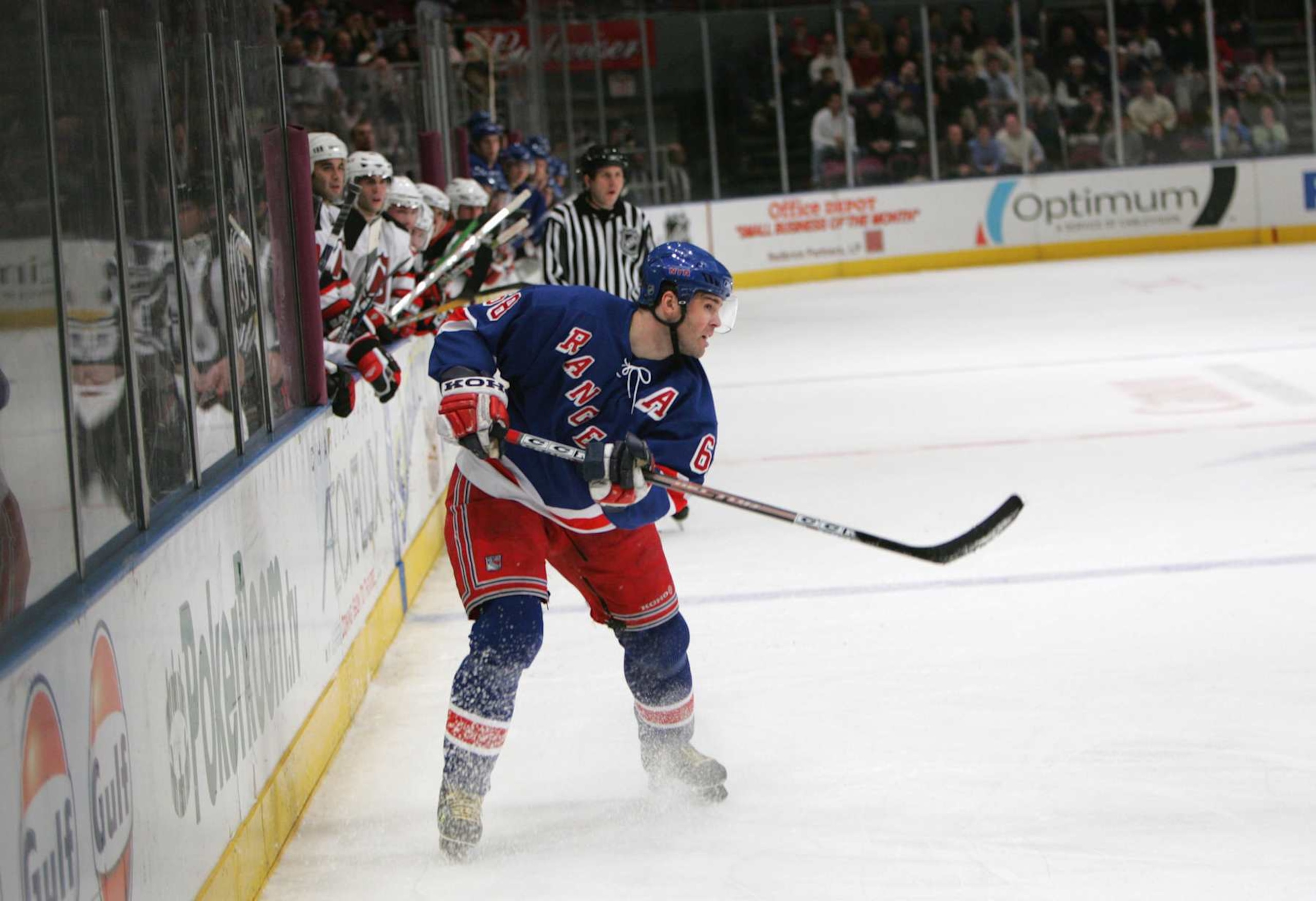 NEW YORK - DECEMBER 20:  Jaromir Jagr #68 of the New York Rangers skates during the game against the New Jersey Devils at Madison Square Garden on December 20, 2005 in New York, New York. (Photo by Bruce Bennett/Getty Images) 