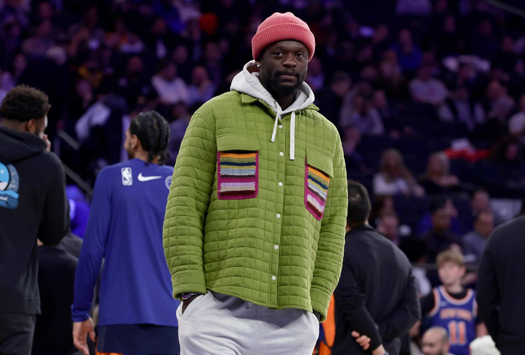 NEW YORK, NEW YORK - FEBRUARY 26: (NEW YORK DAILIES OUT)  Julius Randle #30 of the New York Knicks in action against the Detroit Pistons at Madison Square Garden on February 26, 2024 in New York City. The Knicks defeated the Pistons 113-111. NOTE TO USER: User expressly acknowledges and agrees that, by downloading and or using this photograph, User is consenting to the terms and conditions of the Getty Images License Agreement. (Photo by Jim McIsaac/Getty Images)