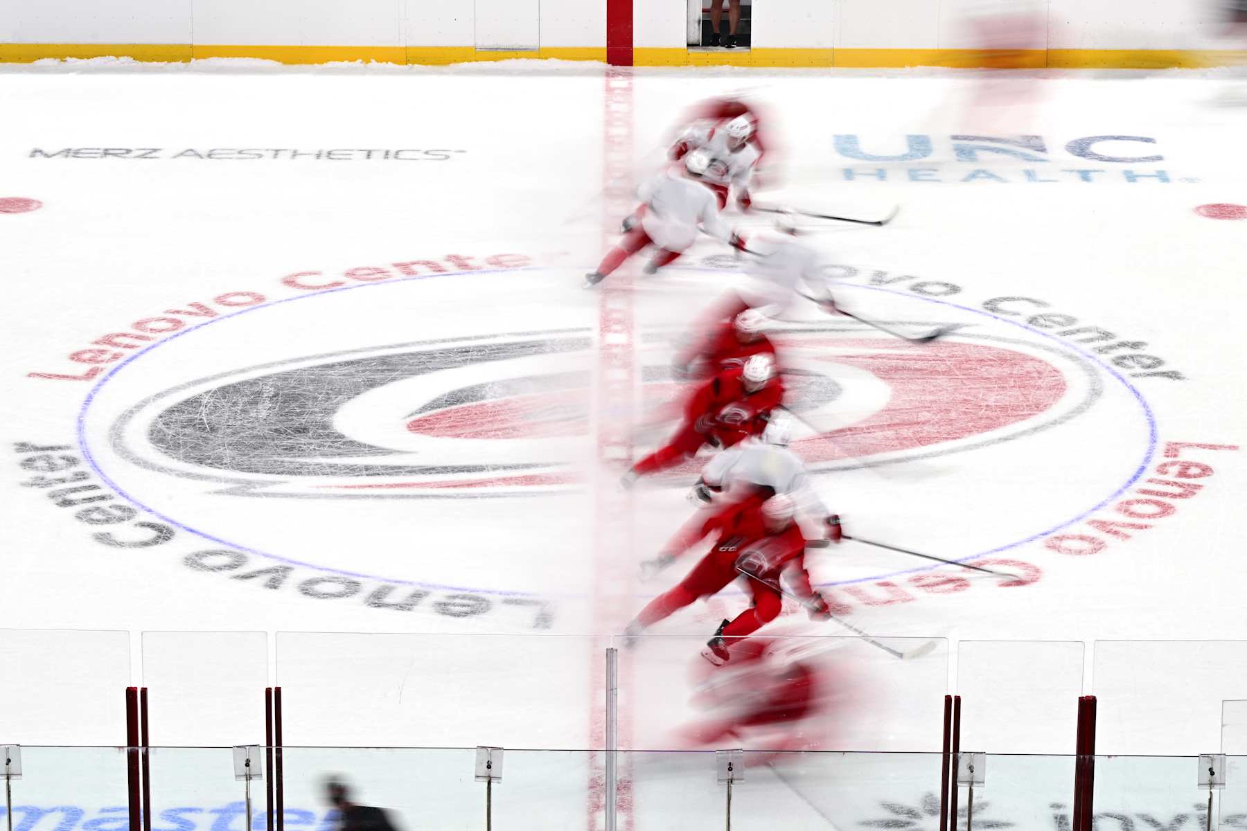 The Carolina Hurricanes in skating drills during the second training camp. 