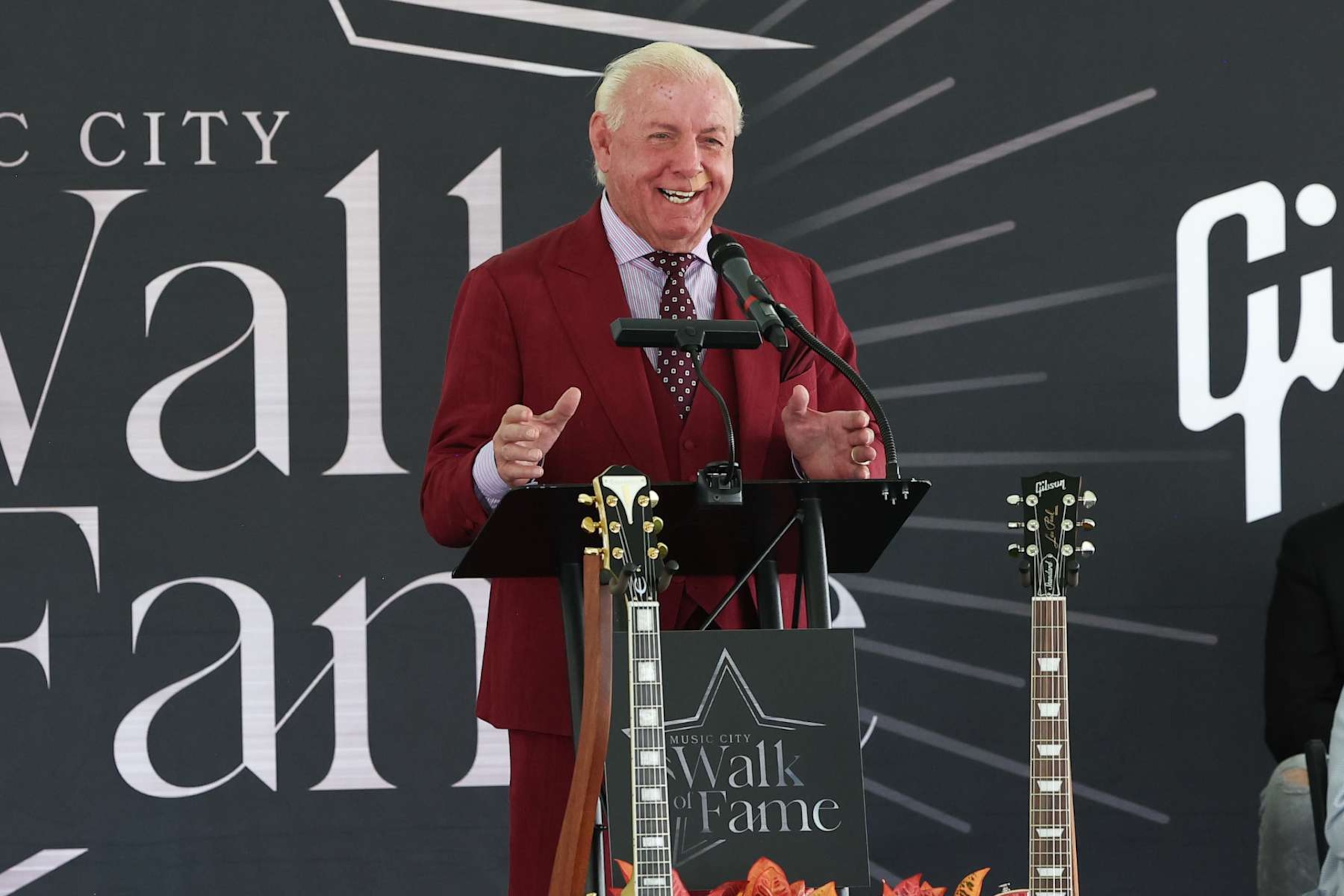 NASHVILLE, TENNESSEE - OCTOBER 04: Ric Flair attends the 2023 Music City Walk of Fame Induction ceremony at Music City Walk of Fame on October 04, 2023 in Nashville, Tennessee. (Photo by Terry Wyatt/Getty Images)