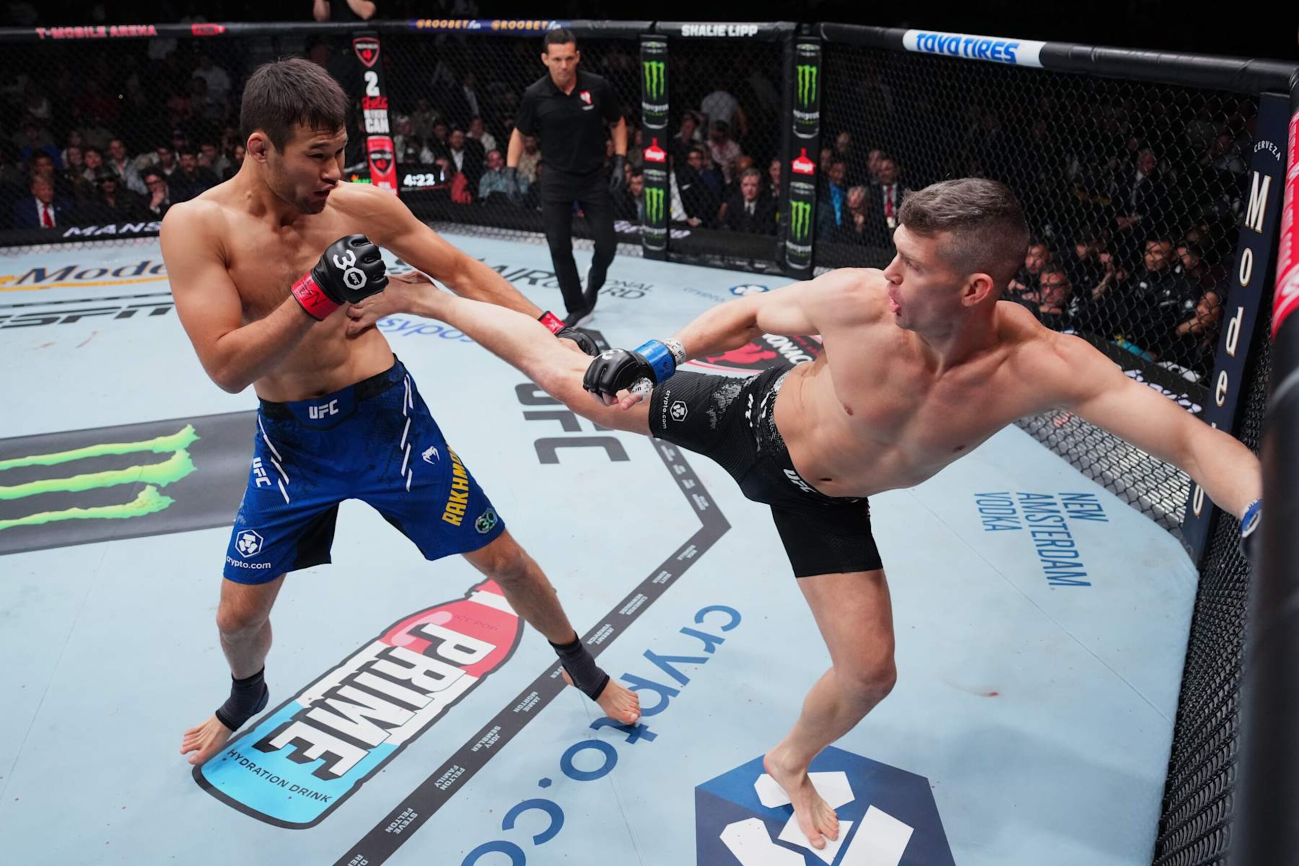 Stephen Thompson kicks Shavkat Rakhmonov