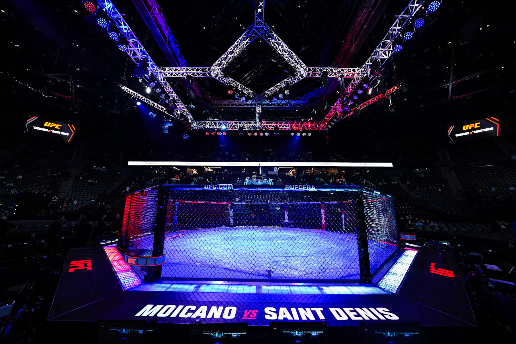 PARIS, FRANCE - SEPTEMBER 28: A general view of the Octagon prior to the UFC Fight Night event at The Accor Arena on September 28, 2024 in Paris, France.  (Photo by Chris Unger/Zuffa LLC)