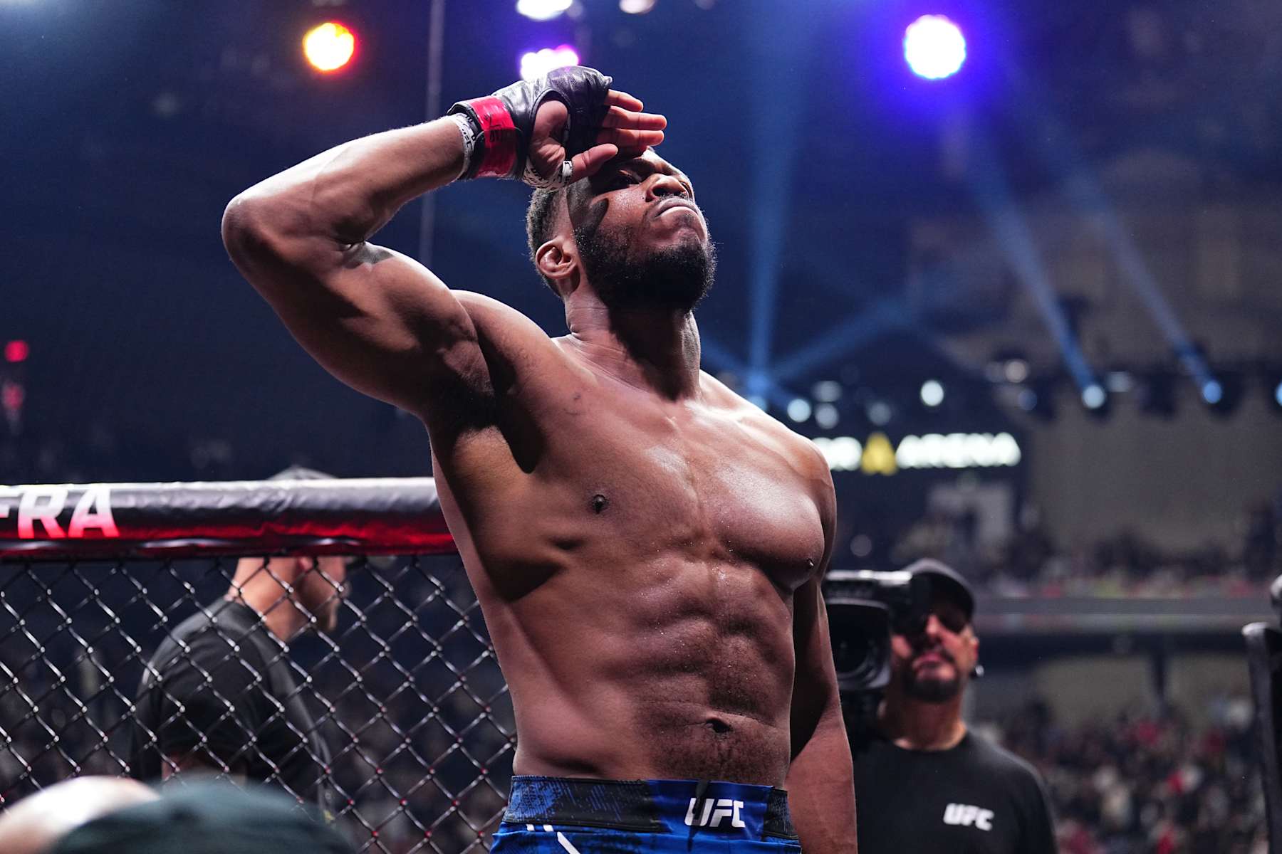 PARIS, FRANCE - SEPTEMBER 28: Oumar Sy of France prepares to face Da Woon Jung of South Korea in a light heavyweight fight during the UFC Fight Night event at The Accor Arena on September 28, 2024 in Paris, France.  (Photo by Chris Unger/Zuffa LLC)