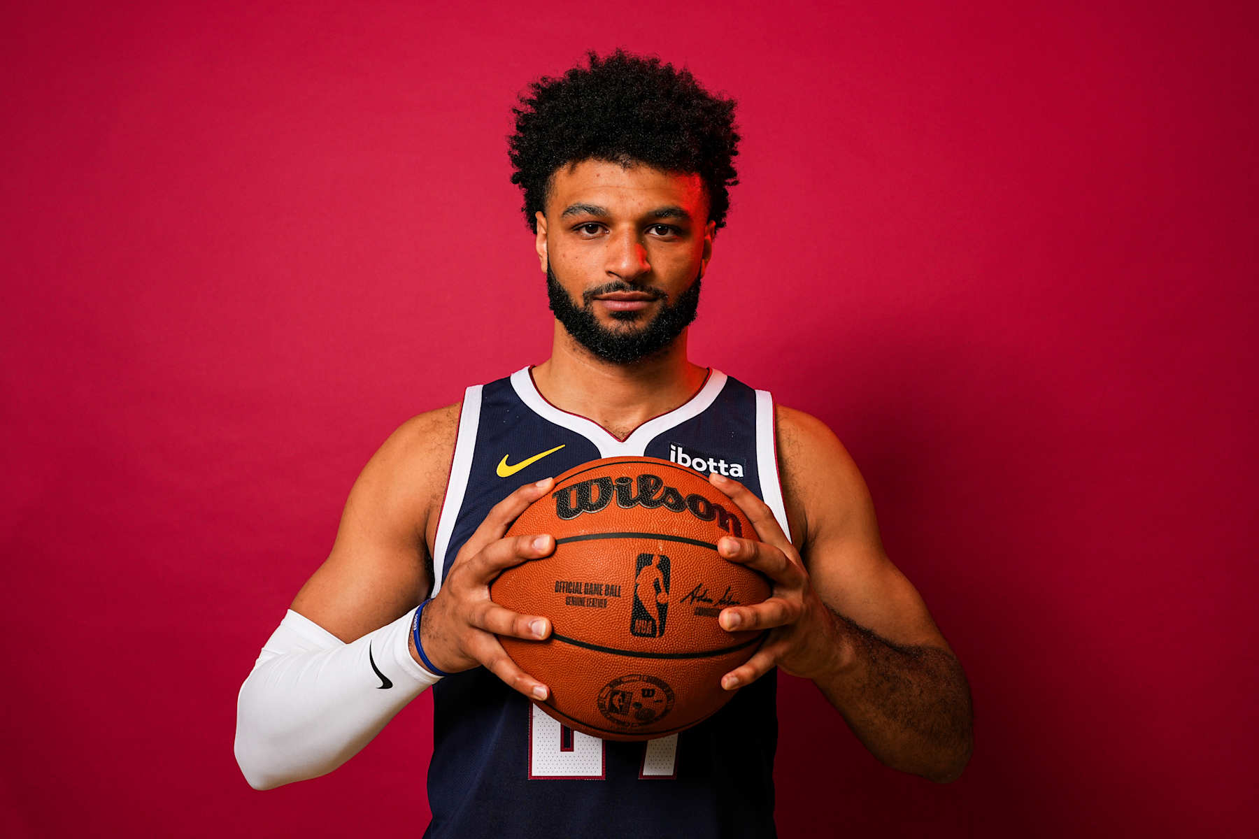 DENVER, CO - SEPTEMBER 26: Jamal Murray #27 of the Denver Nuggets poses for a portrait during 2024-25 NBA Media Day on September 26, 2023 at the Ball Arena in Denver, Colorado. NOTE TO USER: User expressly acknowledges and agrees that, by downloading and/or using this Photograph, user is consenting to the terms and conditions of the Getty Images License Agreement. Mandatory Copyright Notice: Copyright 2024 NBAE (Photo by Bart Young/NBAE via Getty Images)