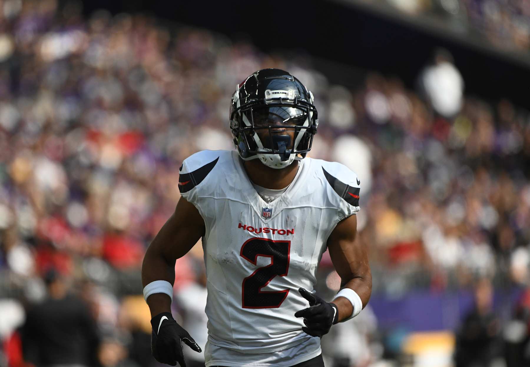 MINNEAPOLIS, MN - SEPTEMBER 22: Houston Texans WR Robert Woods (2) lines up for a play during the NFL game between the Houston Texans and the Minnesota Vikings on September 22, 2024, at U.S. Bank Stadium in Minneapolis, MN. (Photo by John Rivera/Icon Sportswire via Getty Images)