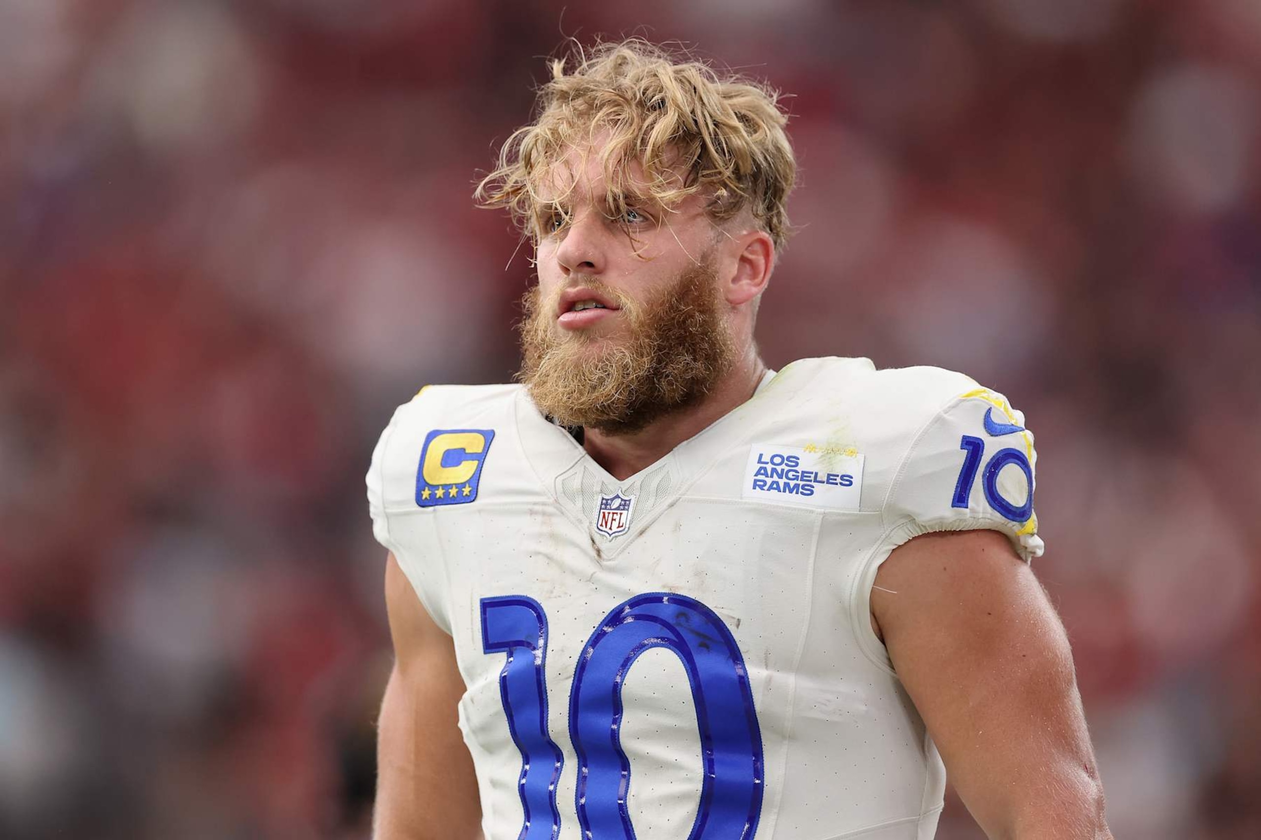 GLENDALE, ARIZONA - SEPTEMBER 15: Wide receiver Cooper Kupp #10 of the Los Angeles Rams during the NFL game at State Farm Stadium on September 15, 2024 in Glendale, Arizona. The Cardinals defeated the Rams 41-10.  (Photo by Christian Petersen/Getty Images)