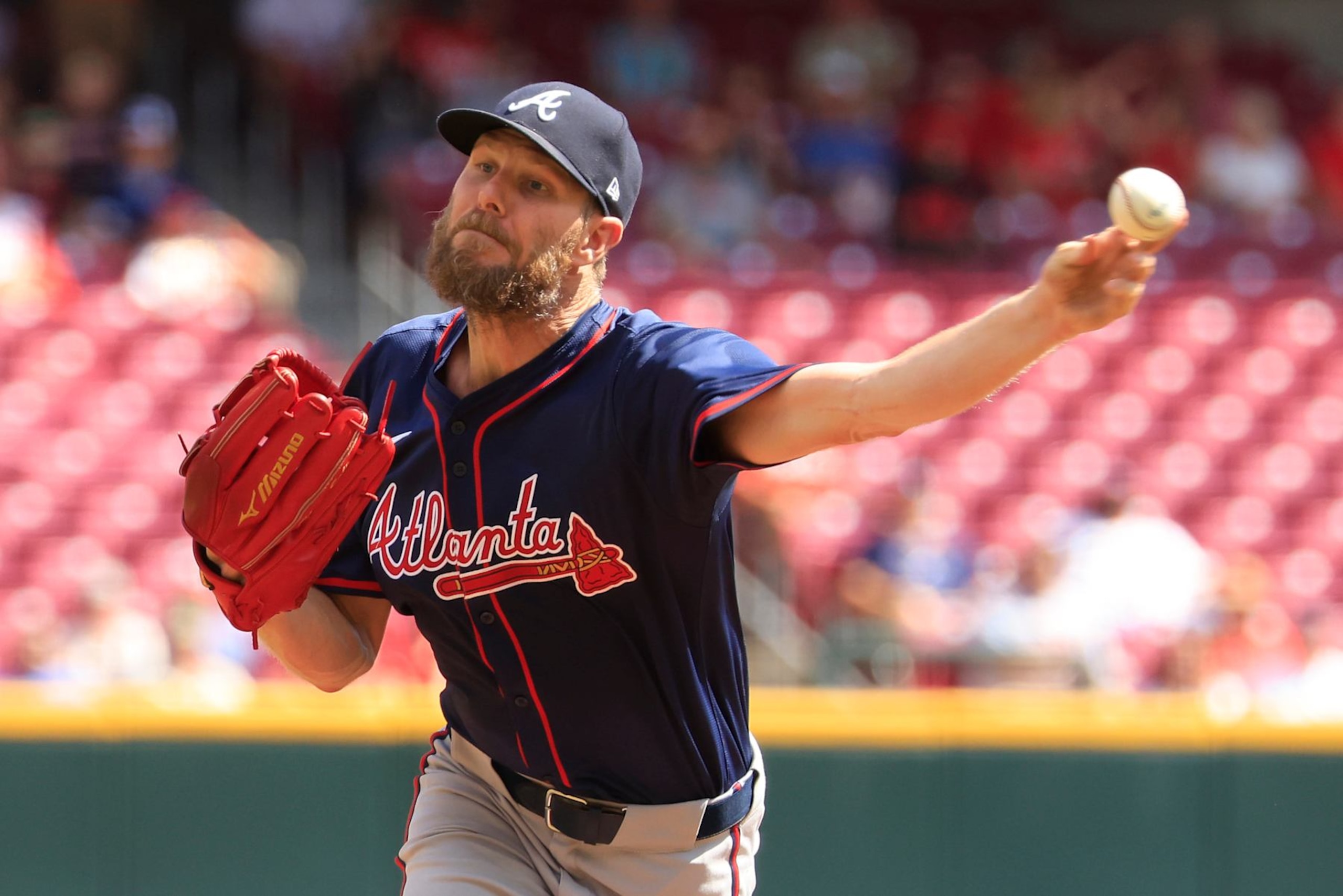 CINCINNATI, OHIO - SEPTEMBER 19: Chris Sale #51 of the Atlanta Braves throws a pitch against the Cincinnati Reds at Great American Ball Park on September 19, 2024 in Cincinnati, Ohio. (Photo by Justin Casterline/Getty Images) CINCINNATI, OHIO - SEPTEMBER 19: Chris Sale #51 of the Atlanta Braves throws a pitch against the Cincinnati Reds at Great American Ball Park on September 19, 2024 in Cincinnati, Ohio. (Photo by Justin Casterline/Getty Images)