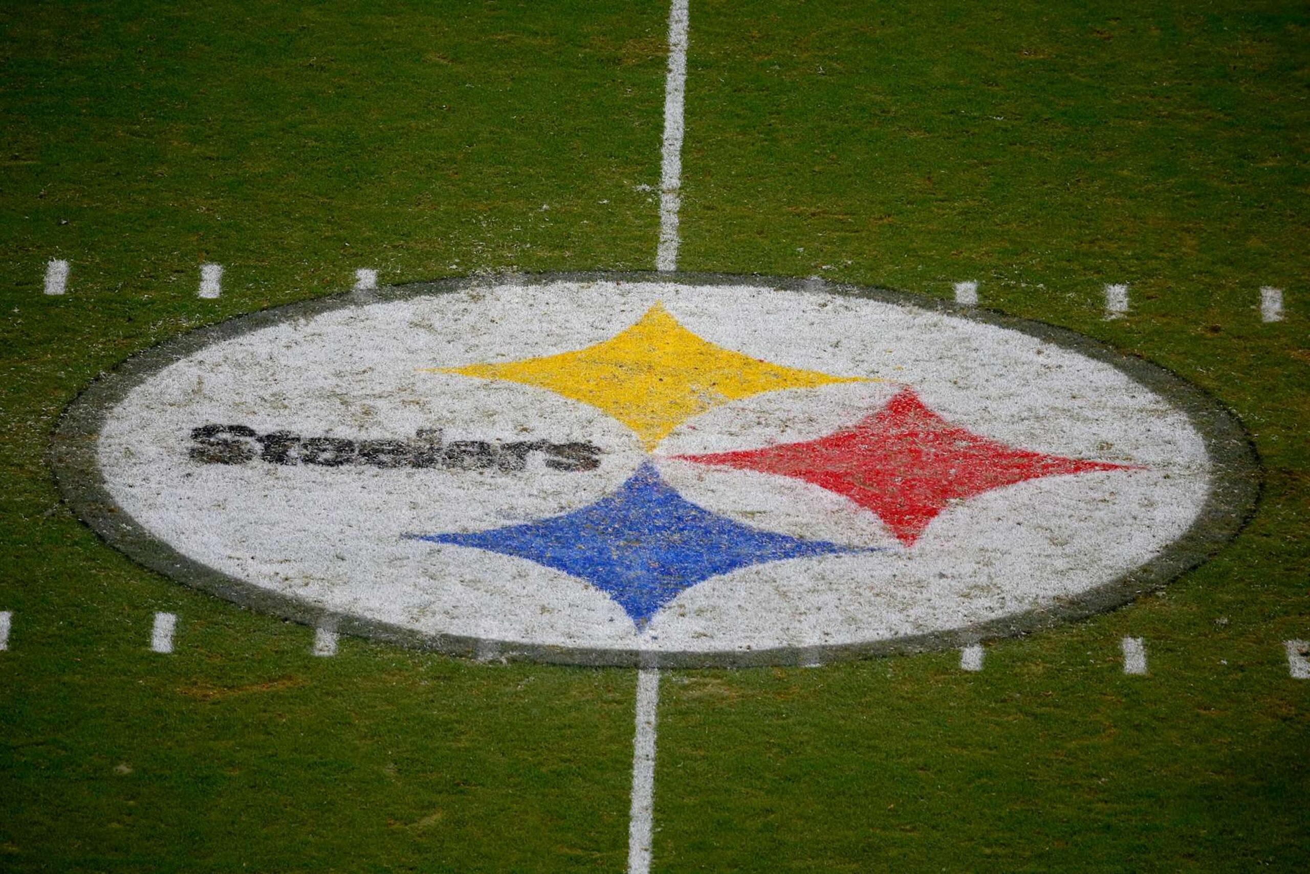 PITTSBURGH, PA - DECEMBER 07:  A view of the Steelers center field logo during the game between the New England Patriots and the Pittsburgh Steelers on December 7, 2023 at Acrisure Stadium in Pittsburgh, Pennsylvania.  (Photo by Justin K. Aller/Getty Images)