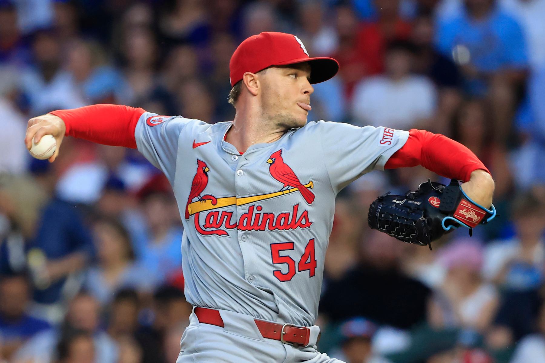 CHICAGO, ILLINOIS - AUGUST 01: Sonny Gray #54 of the St. Louis Cardinals throws a pitch during the fourth inning against the Chicago Cubs at Wrigley Field on August 01, 2024 in Chicago, Illinois. (Photo by Justin Casterline/Getty Images)