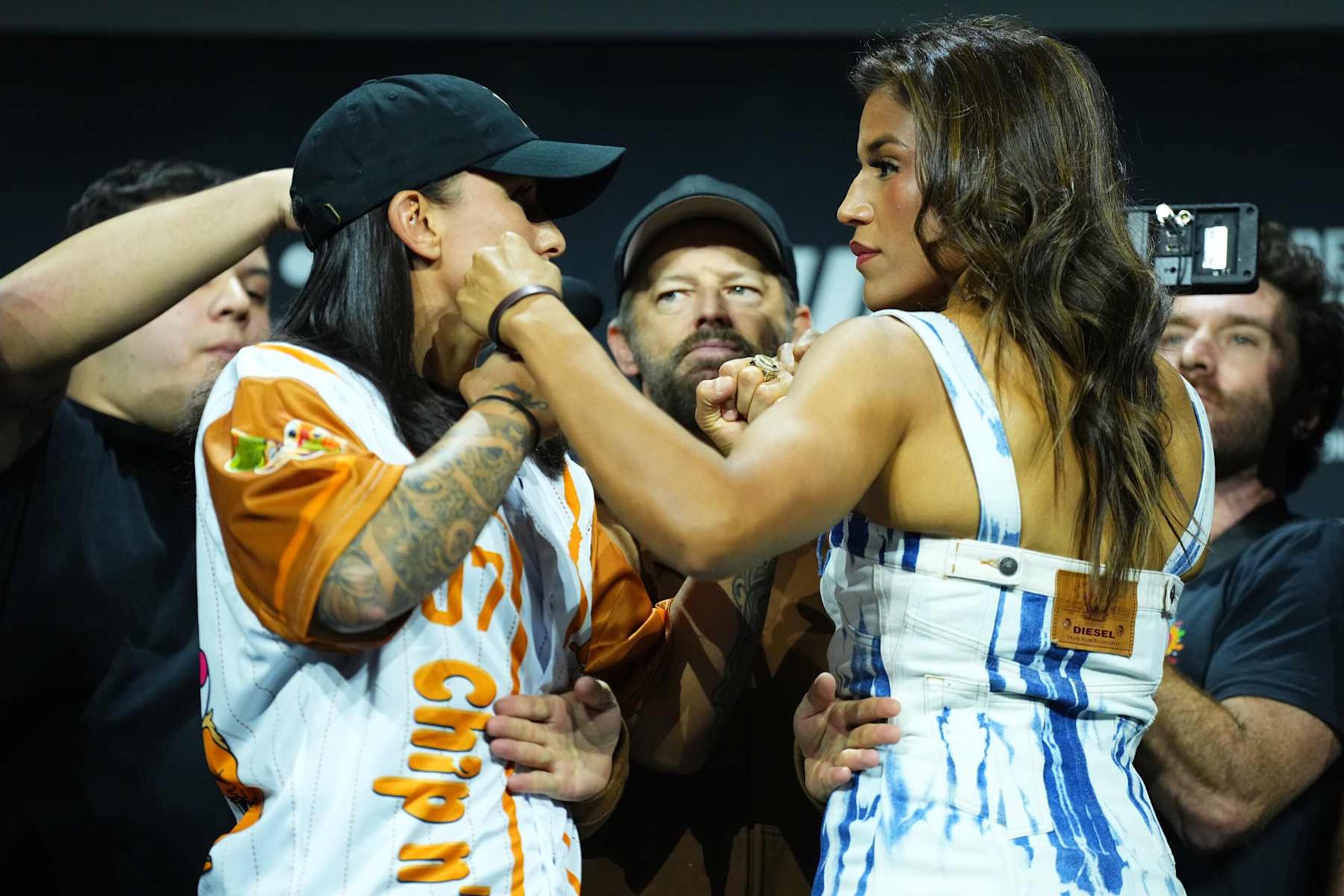 Raquel Pennington and Julianna Pena face off