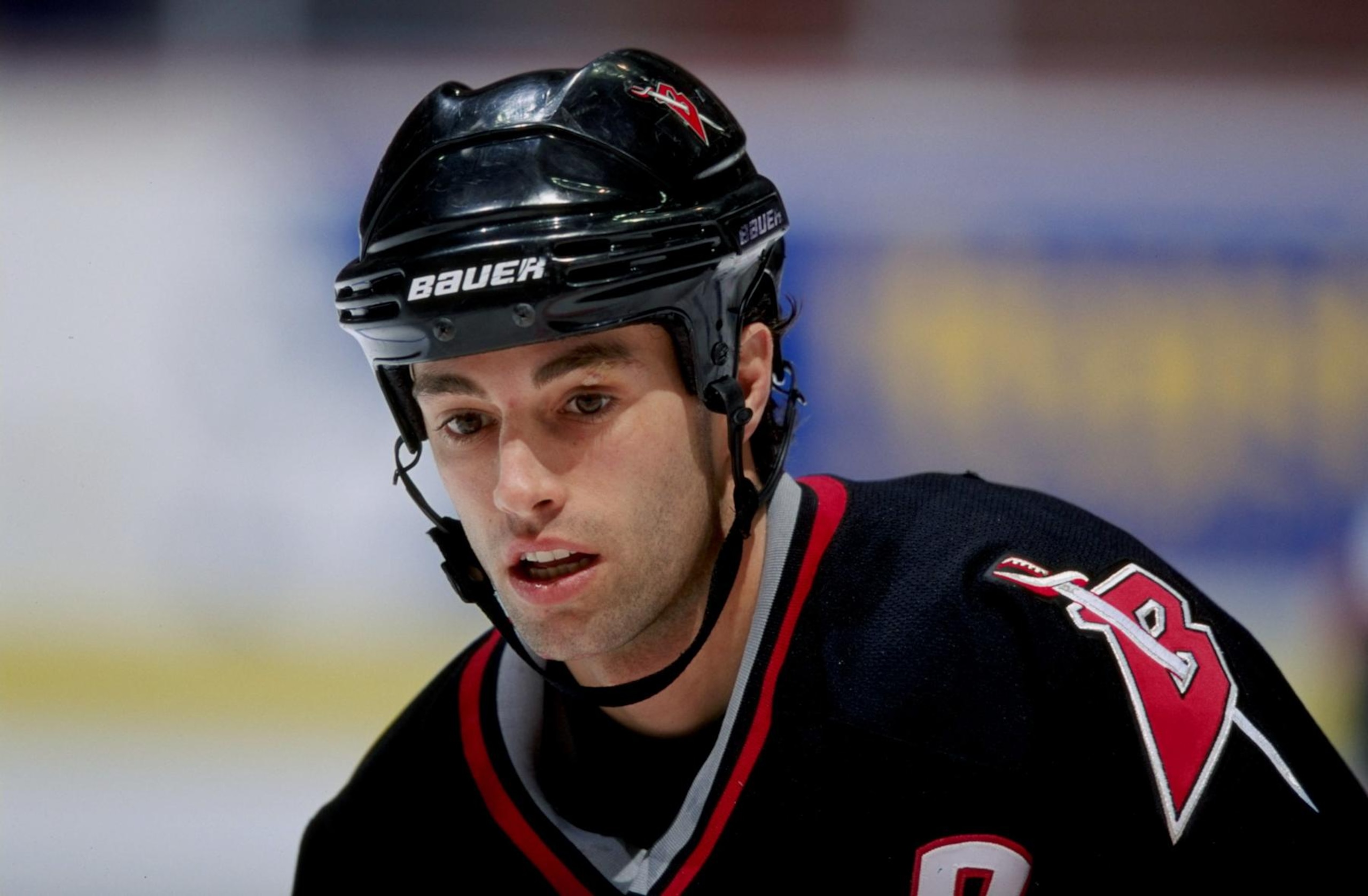 6 Jan 1999:  Michael Peca #27 of the Buffalo Sabres looking on during the game against the Anaheim Mighty Ducks at the Arrowhead Pond in Anaheim, California. The Sabres defeated the Mighty Ducks 3-2. Mandatory Credit: Vincent Laforet  /Allsport