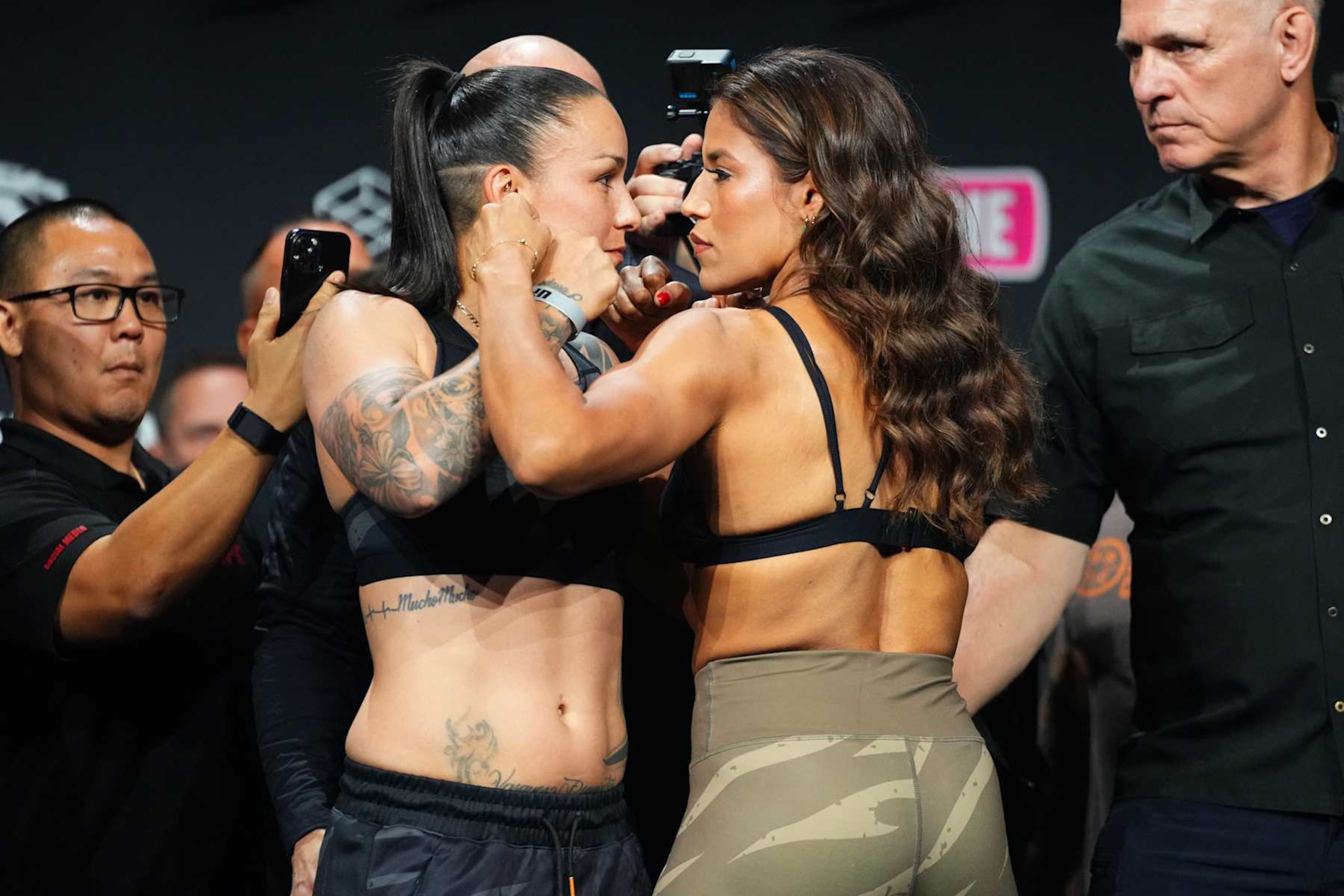 Raquel Pennington and Julianna Pena Raquel Pennington and Julianna Pena