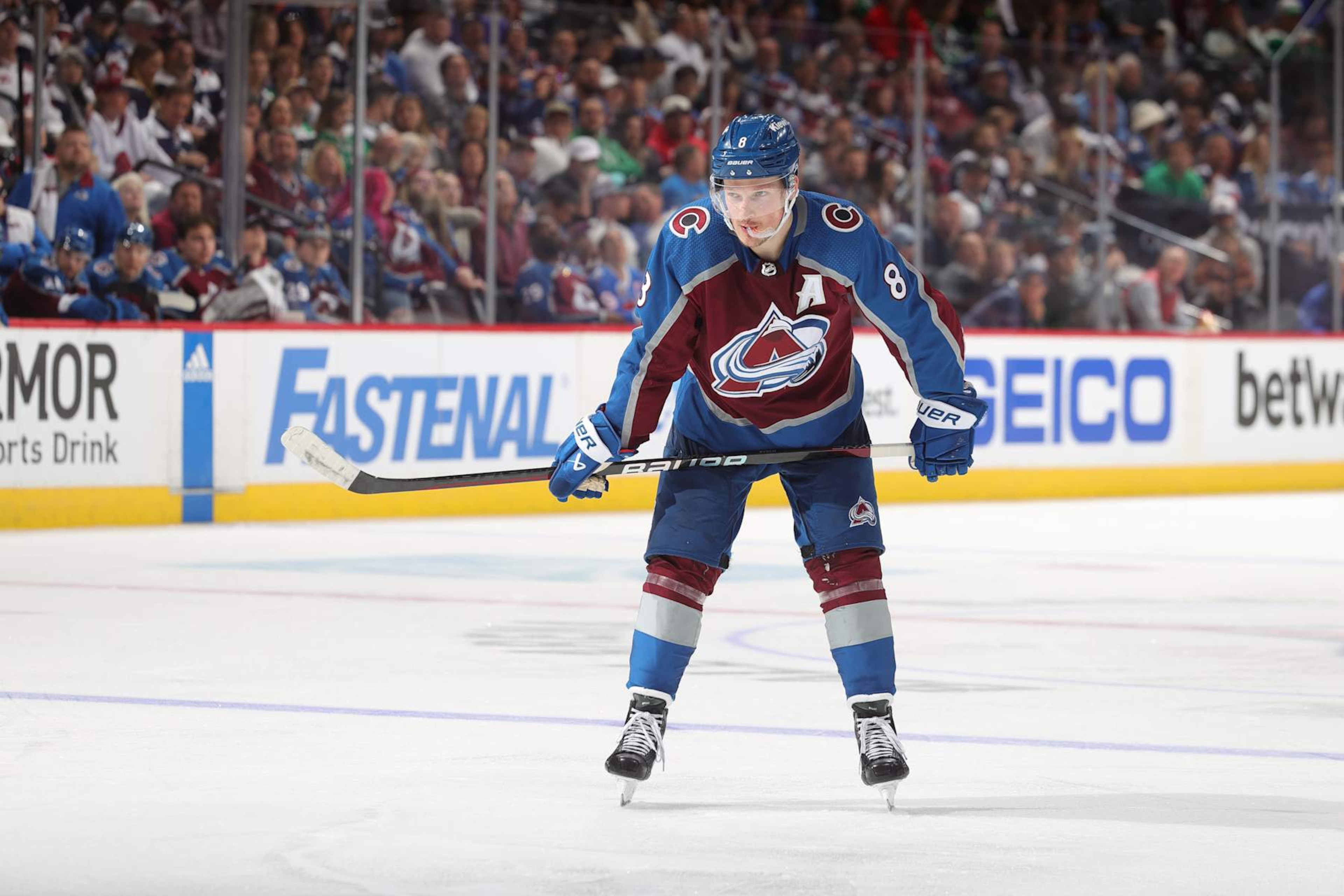 DENVER, COLORADO - MAY 13: Cale Makar #8 of the Colorado Avalanche skates against the Dallas Stars in Game Four of the Second Round of the 2024 Stanley Cup Playoffs at Ball Arena on May 13, 2024 in Denver, Colorado. (Photo by Michael Martin/NHLI via Getty Images) DENVER, COLORADO - MAY 13: Cale Makar #8 of the Colorado Avalanche skates against the Dallas Stars in Game Four of the Second Round of the 2024 Stanley Cup Playoffs at Ball Arena on May 13, 2024 in Denver, Colorado. (Photo by Michael Martin/NHLI via Getty Images)