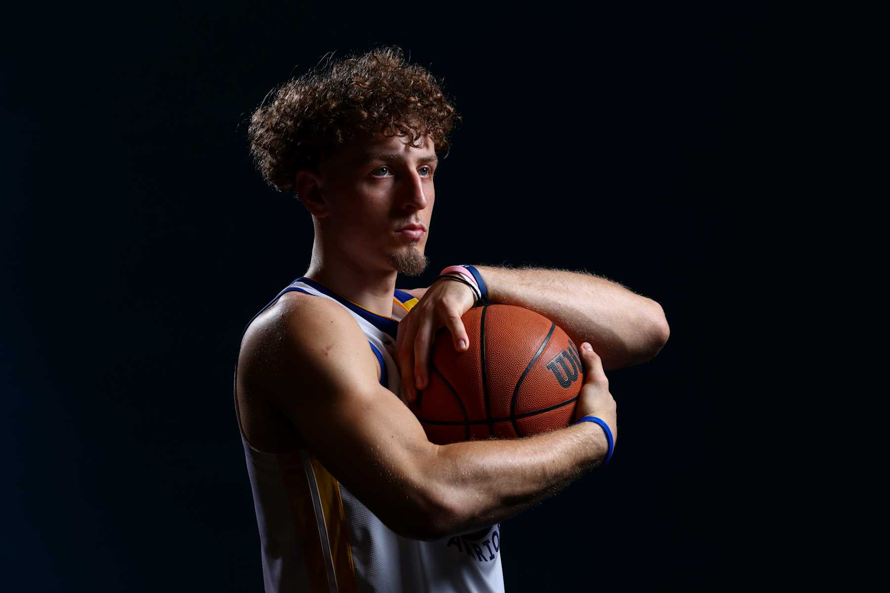SAN FRANCISCO, CA - SEPTEMBER 30: Brandin Podziemski #2 of the Golden State Warriors poses for a portrait during NBA Media Day at Chase Center on September 30, 2024 in San Francisco, California. NOTE TO USER: User expressly acknowledges and agrees that, by downloading and/or using this Photograph, user is consenting to the terms and conditions of the Getty Images License Agreement. Mandatory Copyright Notice: Copyright 2023 NBAE (Photo by Mike Rasay/NBAE via Getty Images)