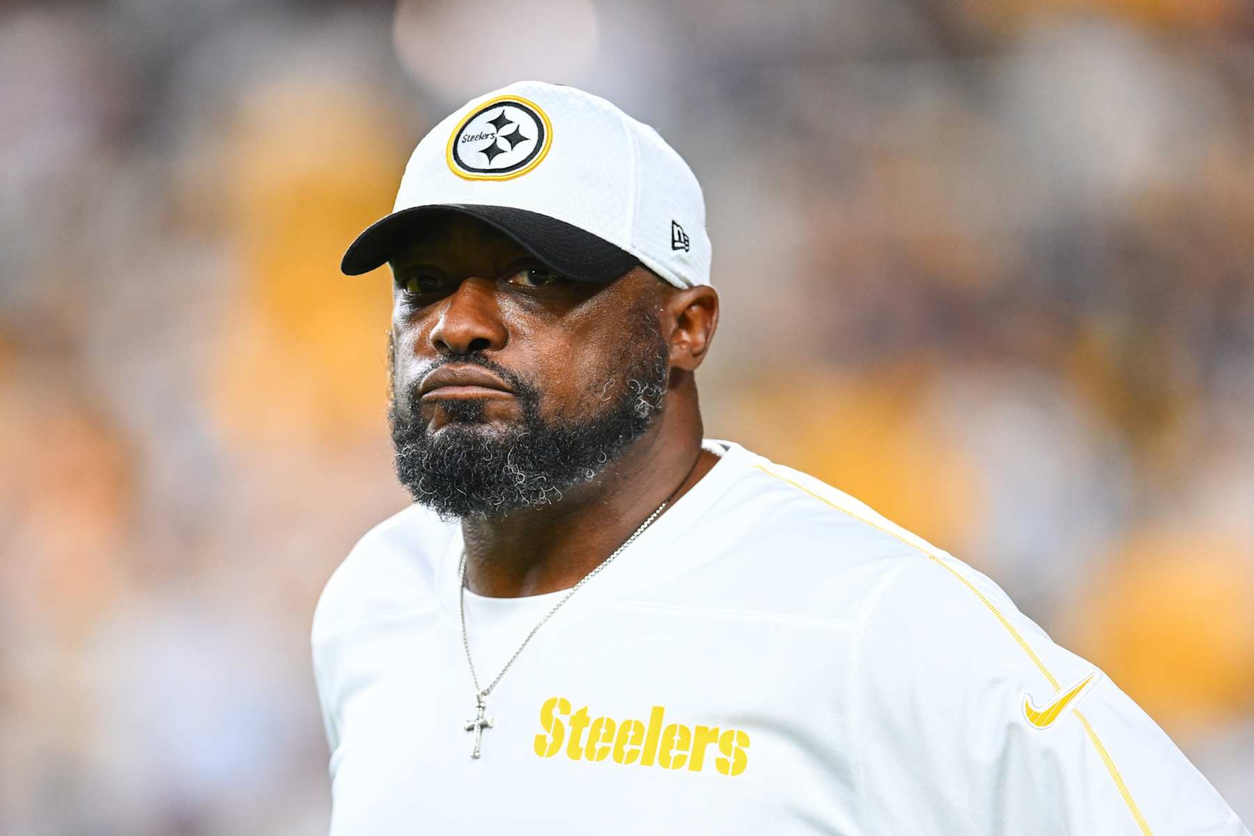 PITTSBURGH, PENNSYLVANIA - OCTOBER 06: Head coach Mike Tomlin of the Pittsburgh Steelers looks on before the game against the Dallas Cowboys at Acrisure Stadium on October 06, 2024 in Pittsburgh, Pennsylvania. (Photo by Joe Sargent/Getty Images)