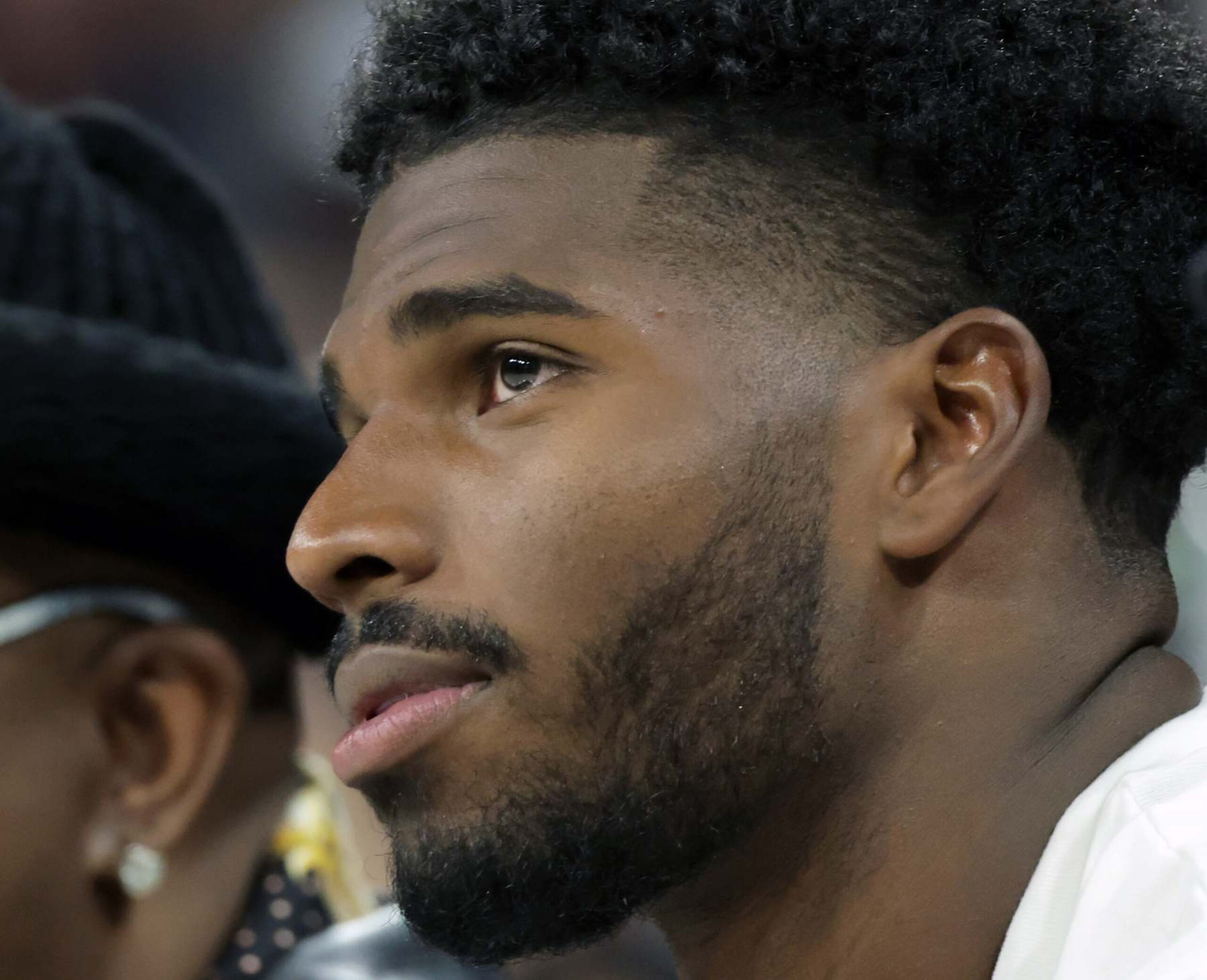 LAS VEGAS, NEVADA - OCTOBER 04: Colorado Buffaloes quarterback Shedeur Sanders attends Game Three of the 2024 WNBA Playoffs semifinals between the New York Liberty and the Las Vegas Aces at Michelob ULTRA Arena on October 04, 2024 in Las Vegas, Nevada. The Aces defeated the Liberty 95-81. NOTE TO USER: User expressly acknowledges and agrees that, by downloading and or using this photograph, User is consenting to the terms and conditions of the Getty Images License Agreement. (Photo by Ethan Miller/Getty Images) LAS VEGAS, NEVADA - OCTOBER 04: Colorado Buffaloes quarterback Shedeur Sanders attends Game Three of the 2024 WNBA Playoffs semifinals between the New York Liberty and the Las Vegas Aces at Michelob ULTRA Arena on October 04, 2024 in Las Vegas, Nevada. The Aces defeated the Liberty 95-81. NOTE TO USER: User expressly acknowledges and agrees that, by downloading and or using this photograph, User is consenting to the terms and conditions of the Getty Images License Agreement. (Photo by Ethan Miller/Getty Images)