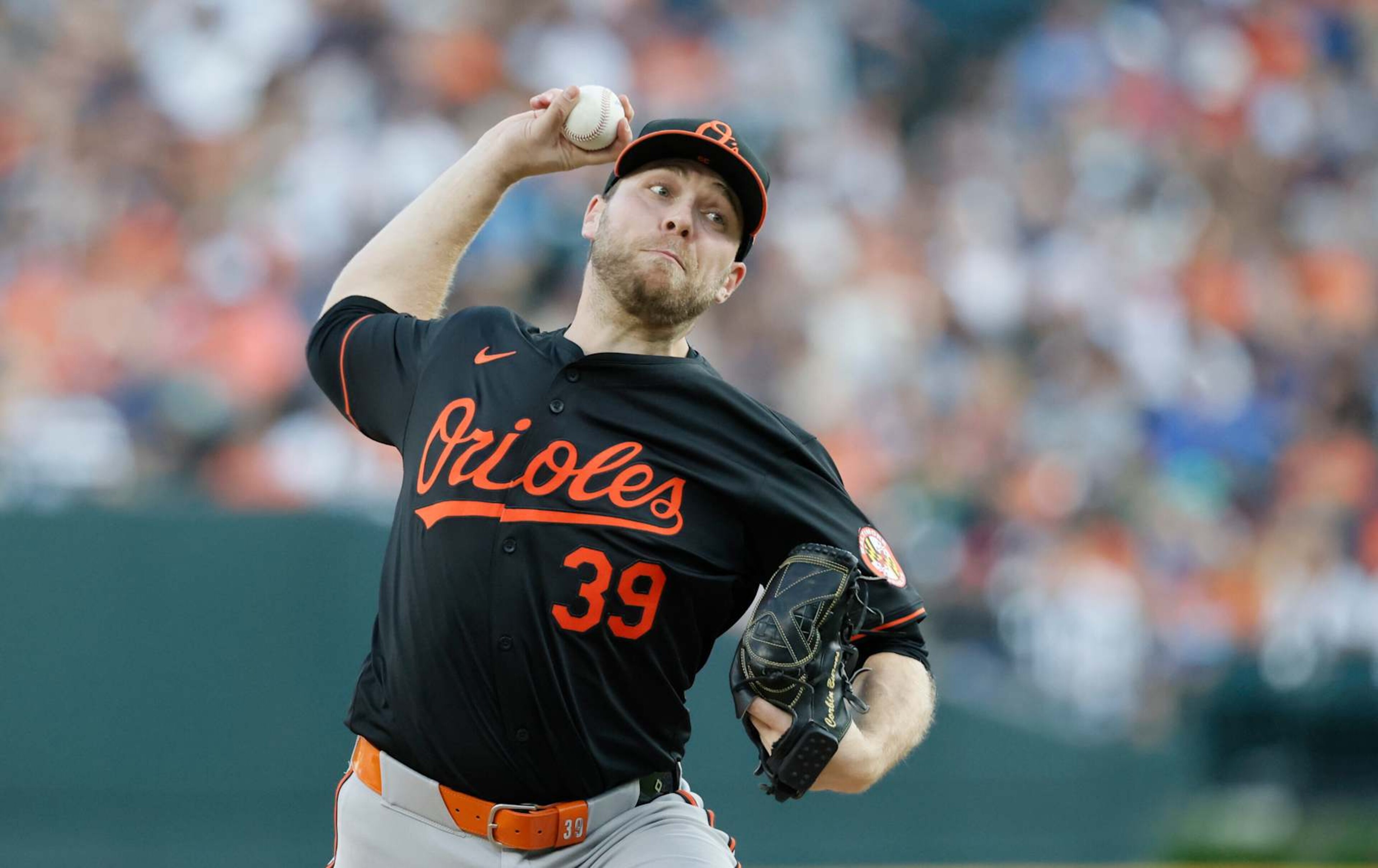 DETROIT, MI - SEPTEMBER 14: Corbin Burnes #39 of the Baltimore Orioles pitches against the Detroit Tigers during the second inning at Comerica Park on September 14, 2024 in Detroit, Michigan. (Photo by Duane Burleson/Getty Images) DETROIT, MI - SEPTEMBER 14: Corbin Burnes #39 of the Baltimore Orioles pitches against the Detroit Tigers during the second inning at Comerica Park on September 14, 2024 in Detroit, Michigan. (Photo by Duane Burleson/Getty Images)