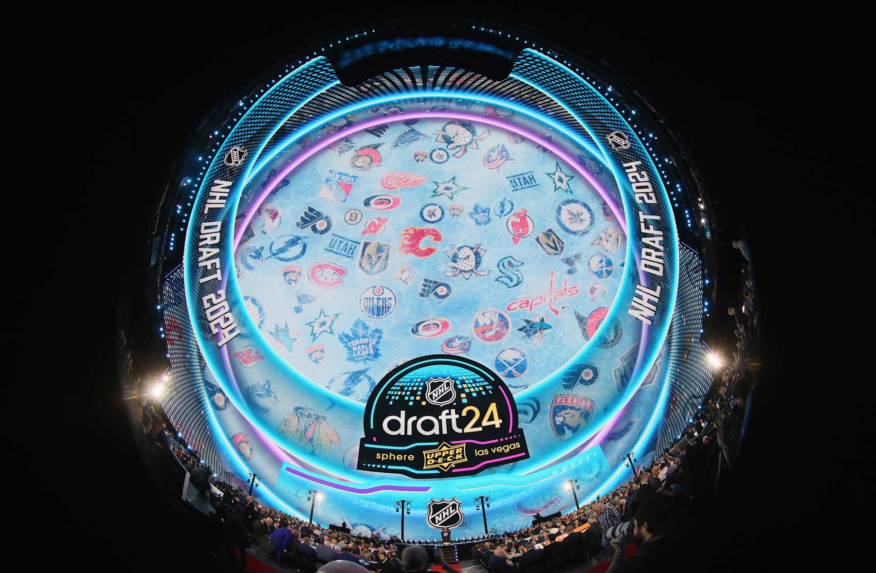 LAS VEGAS, NEVADA - JUNE 29: A general view of the venue during the 2024 NHL Draft at Sphere on June 28, 2024 in Las Vegas, Nevada. (Photo by Bruce Bennett/Getty Images)