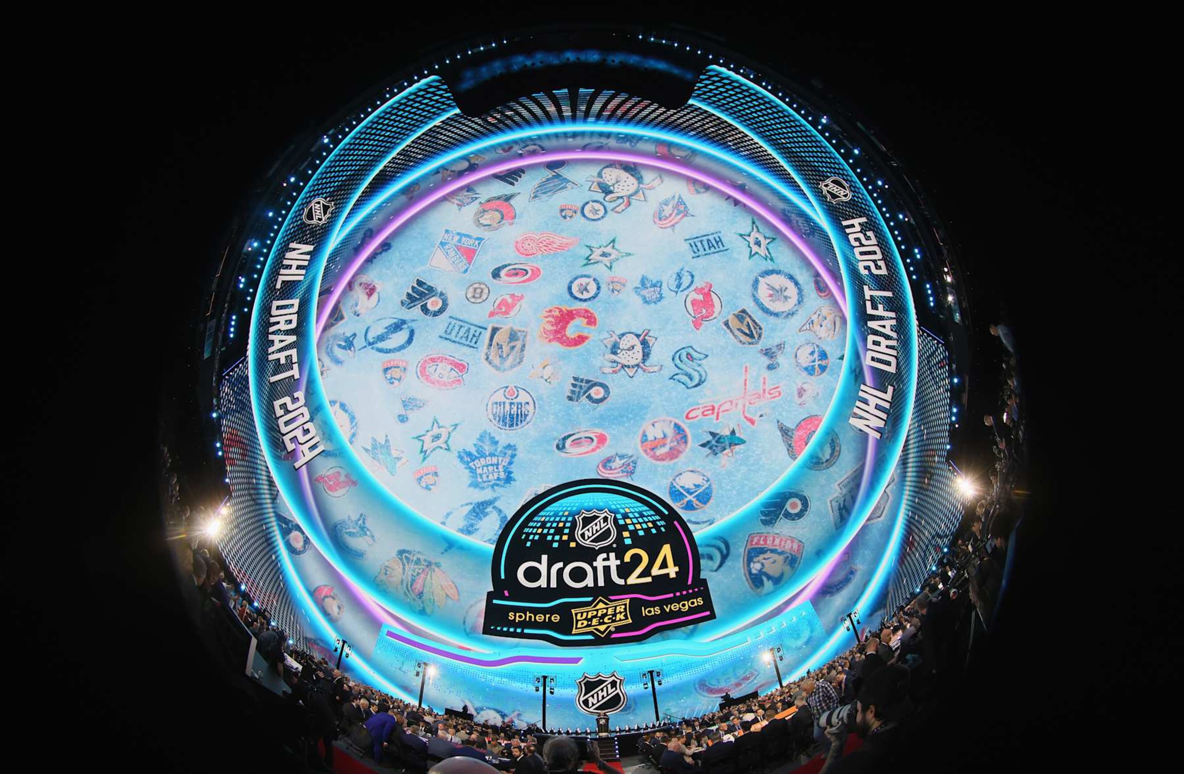 LAS VEGAS, NEVADA - JUNE 29: A general view of the venue during the 2024 NHL Draft at Sphere on June 28, 2024 in Las Vegas, Nevada. (Photo by Bruce Bennett/Getty Images) LAS VEGAS, NEVADA - JUNE 29: A general view of the venue during the 2024 NHL Draft at Sphere on June 28, 2024 in Las Vegas, Nevada. (Photo by Bruce Bennett/Getty Images)