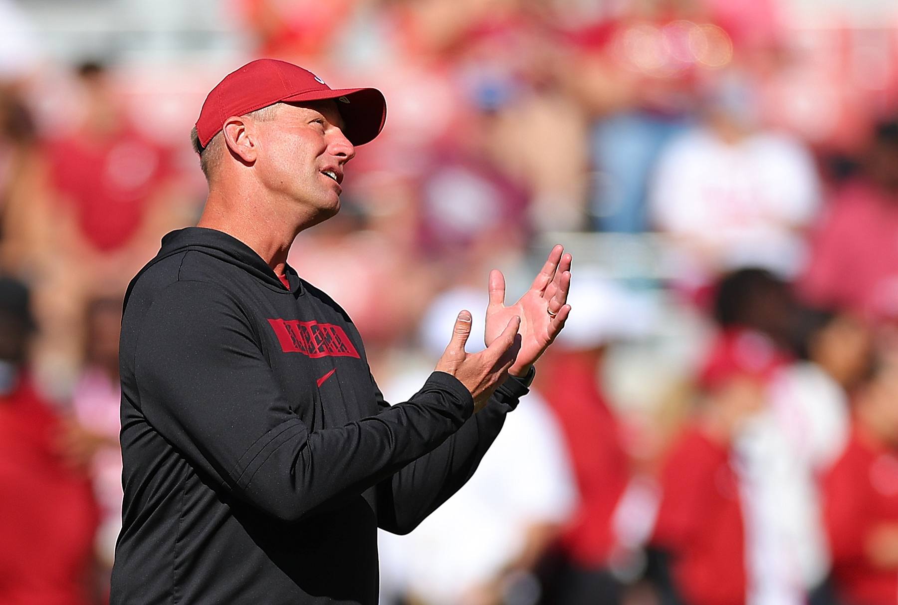 TUSCALOOSA, ALABAMA - OCTOBER 12:  Head coach Kalen DeBoer of the Alabama Crimson Tide looks on prior to facing the South Carolina Gamecocks at Bryant-Denny Stadium on October 12, 2024 in Tuscaloosa, Alabama. (Photo by Kevin C. Cox/Getty Images)