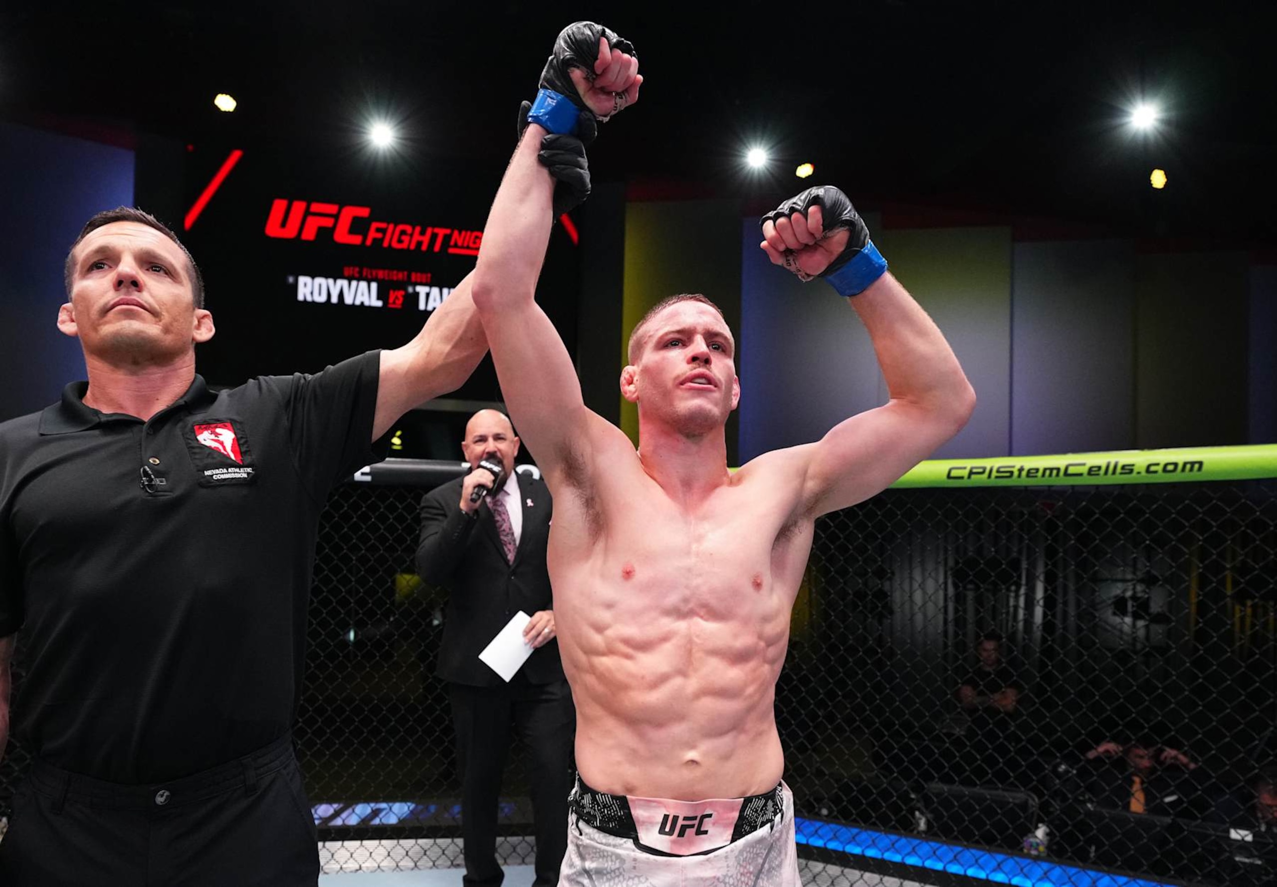 Cody Haddon reacts after a decision victory against Dan Argueta