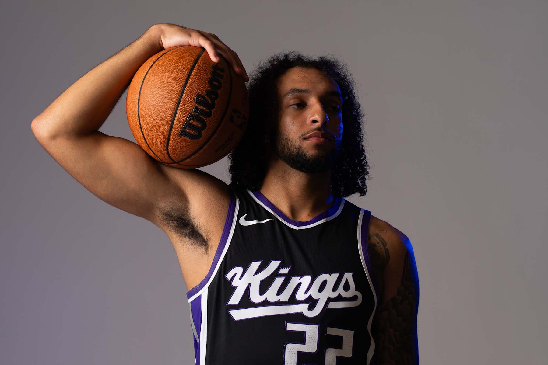 SACRAMENTO, CALIFORNIA - SEPTEMBER 30: Devin Carter during a media day photo shoot at Sacramento Kings Practice Facility on September 30, 2024 in Sacramento, California. (NOTE TO USER: User expressly acknowledges and agrees that, by downloading and or using this photograph, User is consenting to the terms and conditions of the Getty Images License Agreement.)  (Photo by John Todd/Getty Images)