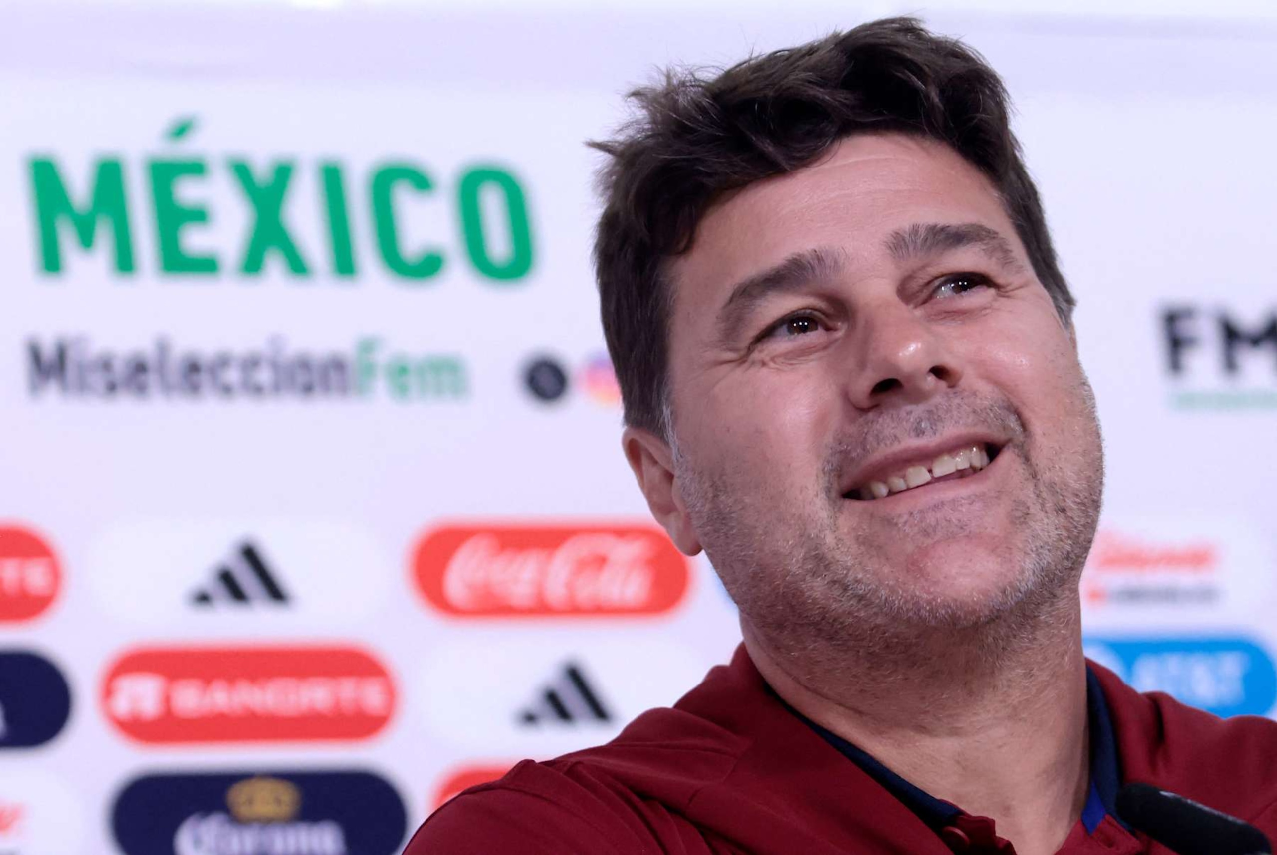 US coach Argentine Mauricio Pochettino gestures during a press conference at the Akron Stadium in Zapopan, Jalisco state, Mexico, on October 14, 2024, ahead of the friendly football match between Mexico and the US. (Photo by ULISES RUIZ / AFP) (Photo by ULISES RUIZ/AFP via Getty Images) US coach Argentine Mauricio Pochettino gestures during a press conference at the Akron Stadium in Zapopan, Jalisco state, Mexico, on October 14, 2024, ahead of the friendly football match between Mexico and the US. (Photo by ULISES RUIZ / AFP) (Photo by ULISES RUIZ/AFP via Getty Images)