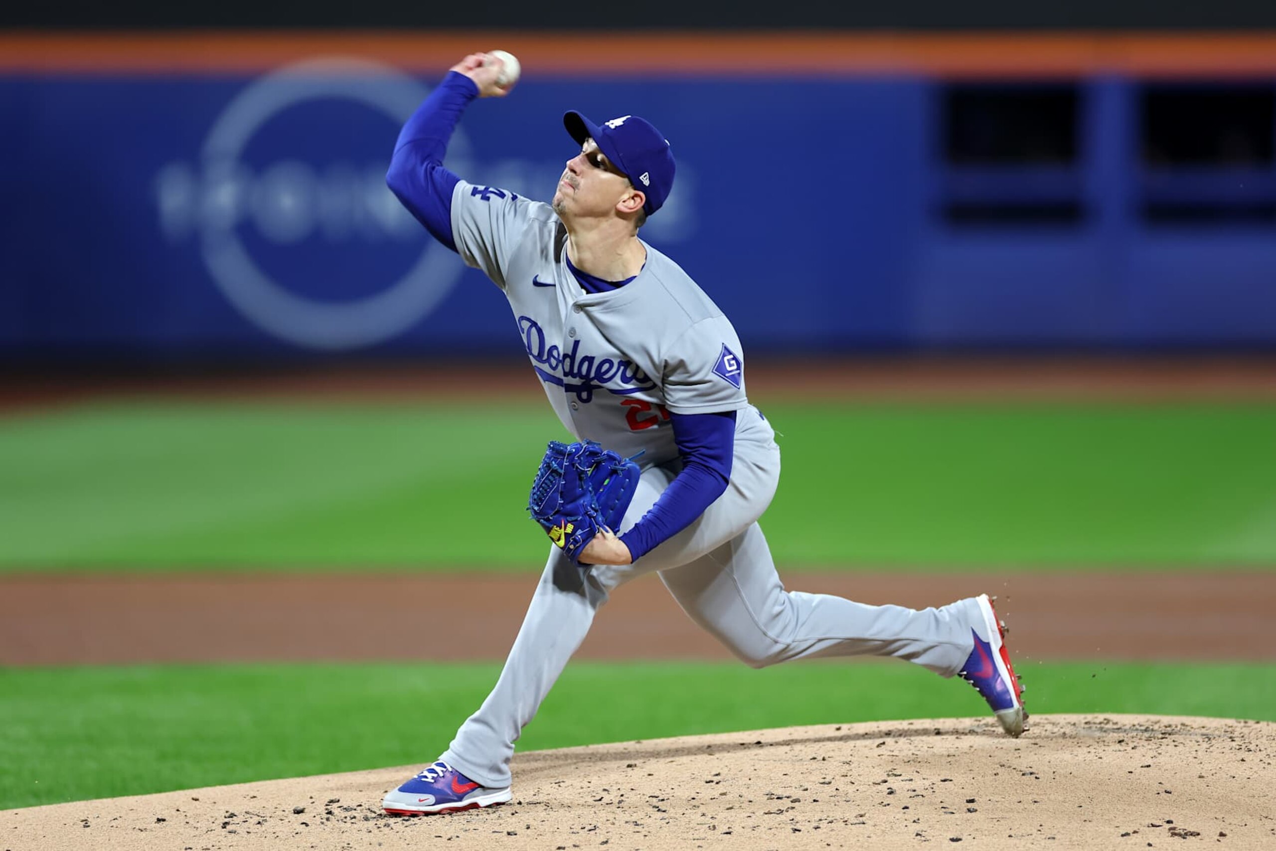 NEW YORK, NEW YORK - OCTOBER 16: Walker Buehler #21 of the Los Angeles Dodgers pitches in the first inning against the New York Mets during Game Three of the National League Championship Series at Citi Field on October 16, 2024 in New York City. (Photo by Sarah Stier/Getty Images) NEW YORK, NEW YORK - OCTOBER 16: Walker Buehler #21 of the Los Angeles Dodgers pitches in the first inning against the New York Mets during Game Three of the National League Championship Series at Citi Field on October 16, 2024 in New York City. (Photo by Sarah Stier/Getty Images)