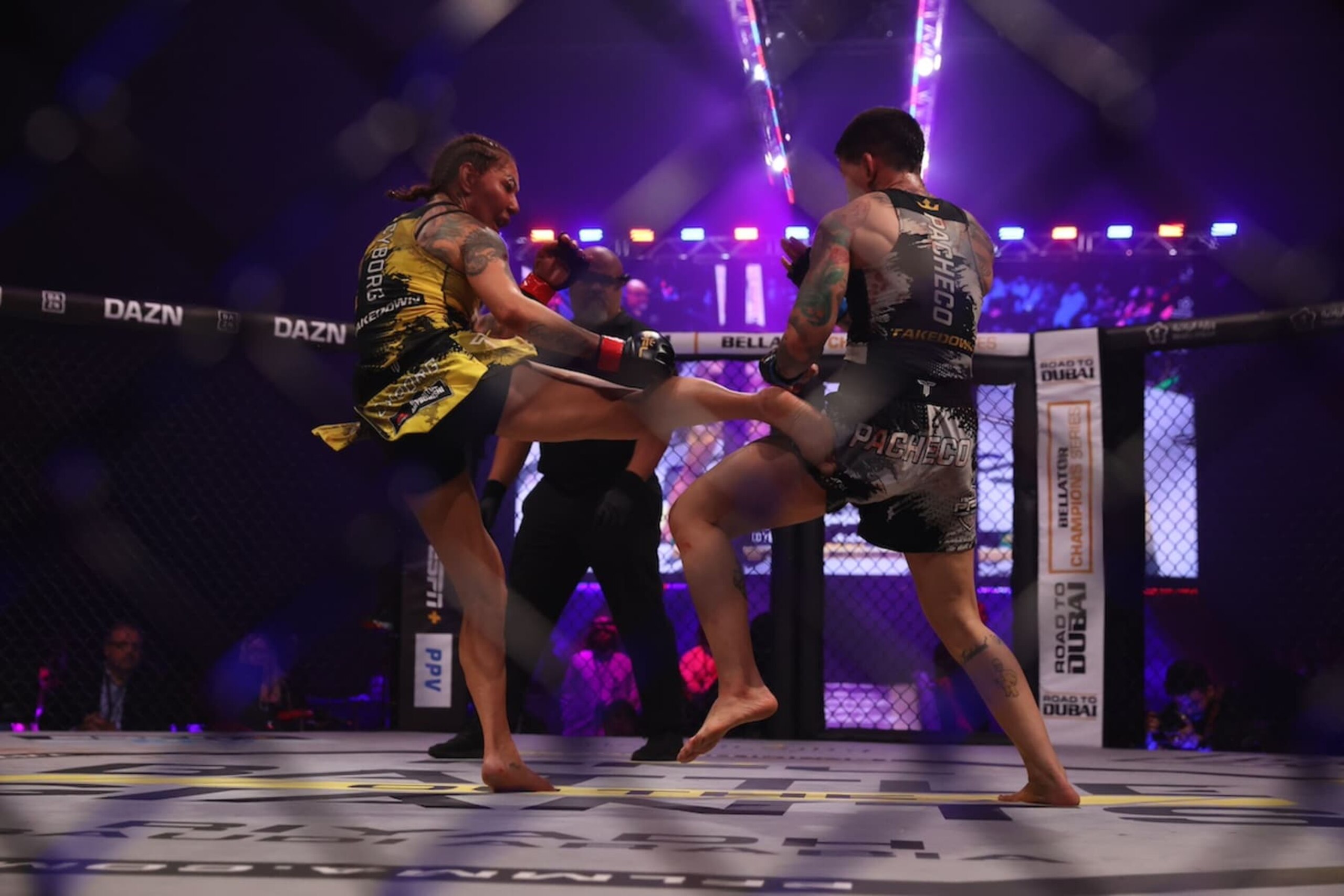 Cris Cyborg gigs Larissa Pachecho. 
