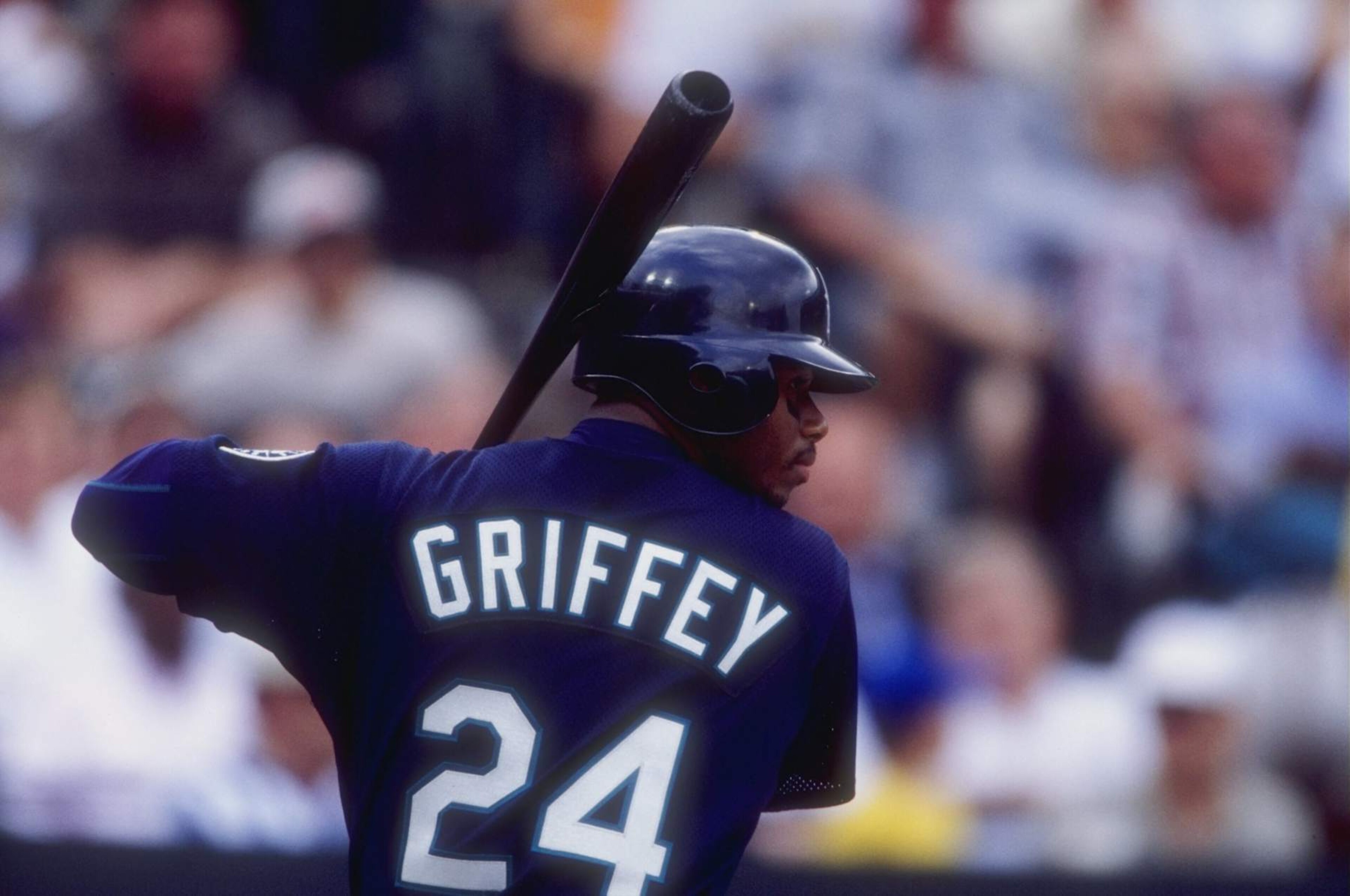 2 Jun 1998: Ken Griffey Jr. #24 of the Seattle Mariners in action during a game against the Baltimore Orioles at the Camden Yards in Baltimore, Maryland. The Orioles defeated the Mariners 9-8. Mandatory Credit: Jamie Squire /Allsport 2 Jun 1998: Ken Griffey Jr. #24 of the Seattle Mariners in action during a game against the Baltimore Orioles at the Camden Yards in Baltimore, Maryland. The Orioles defeated the Mariners 9-8. Mandatory Credit: Jamie Squire /Allsport