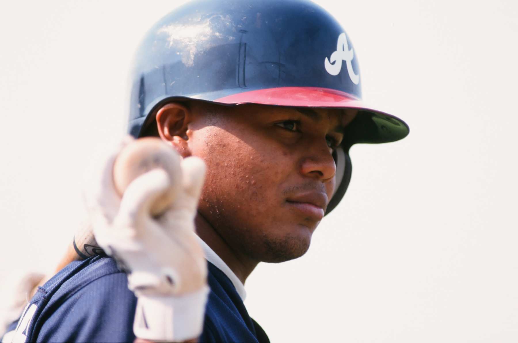 MARCH 5:  Andruw Jones of the Atlanta Braves during a Spring Training game against the Houston Astros on March 5, 1999.ST (Photo by Sporting News via Getty Images via Getty Images) 