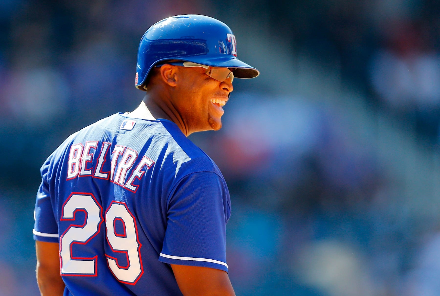 NEW YORK, NY - JULY 06:  Adrian Beltre #29 of the Texas Rangers in action against the New York Mets at Citi Field on July 6, 2014 in the Flushing neighborhood of the Queens borough of New York City. The Mets defeated the Rangers 8-4.  (Photo by Jim McIsaac/Getty Images) 