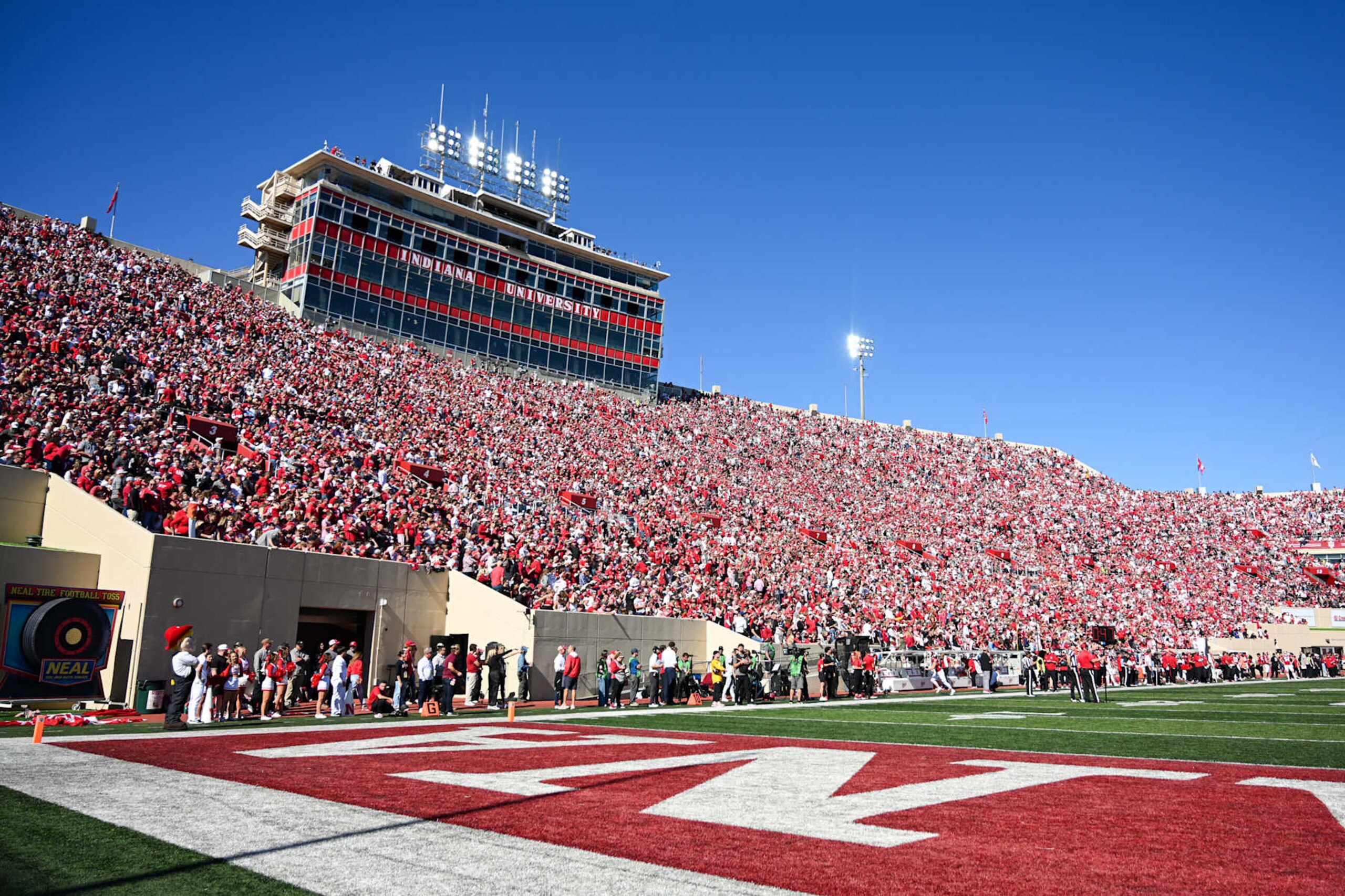 BLOOMINGTON, IN - OCTOBER 19: A general view of a sold out Memorial Stadium during a college football game between the Nebraska Cornhuskers and Indiana Hoosiers on October 19, 2024 at Memorial Stadium in Bloomington, IN (Photo by James Black/Icon Sportswire via Getty Images)