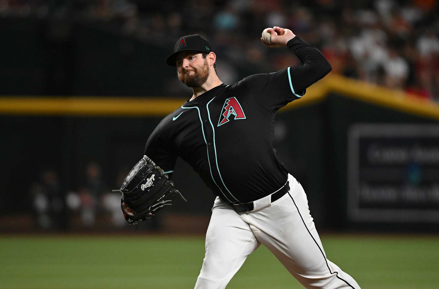 PHOENIX, ARIZONA - AUGUST 08: Jordan Montgomery #52 of the Arizona Diamondbacks delivers a pitch against the Philadelphia Phillies at Chase Field on August 08, 2024 in Phoenix, Arizona. (Photo by Norm Hall/Getty Images)