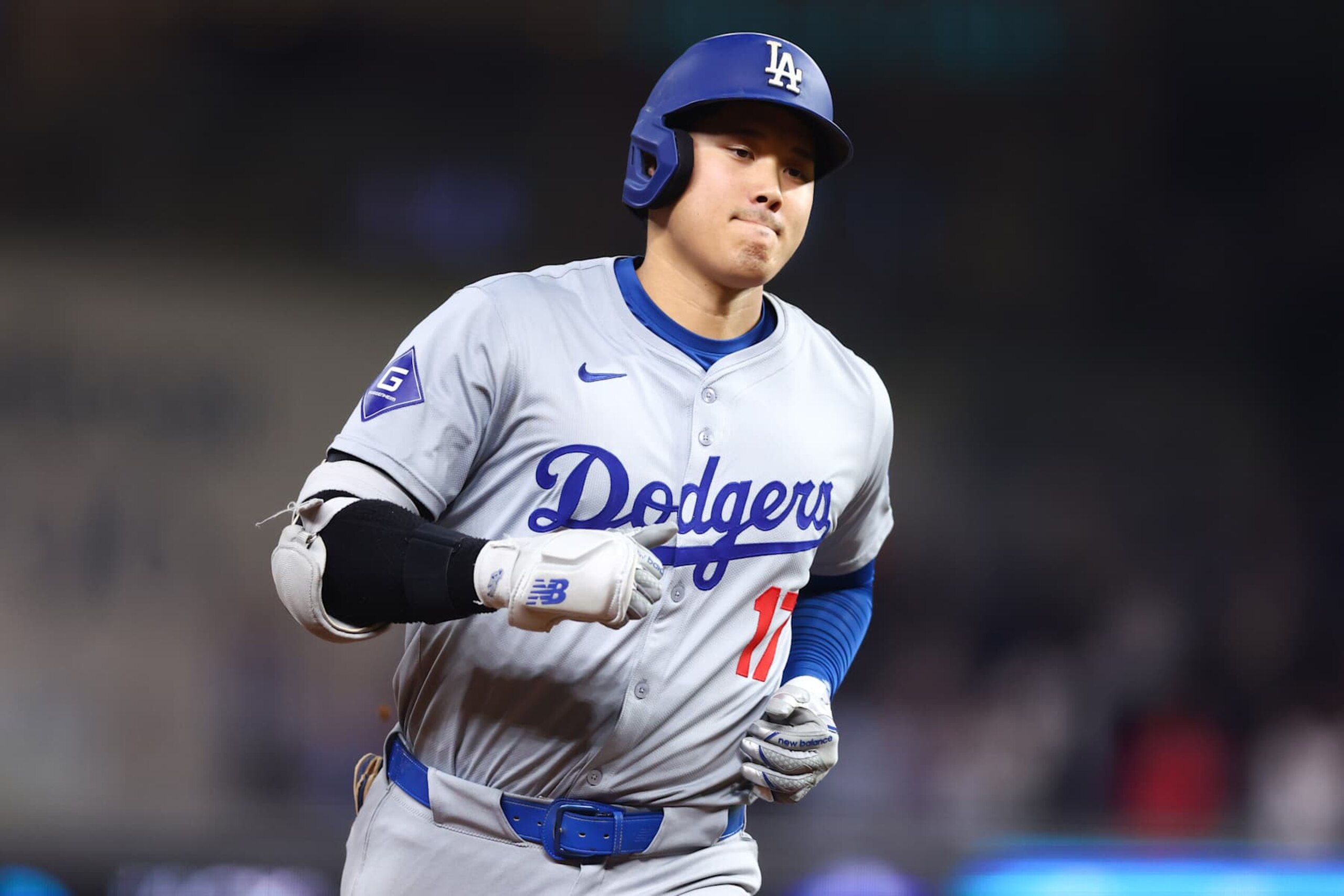 MIAMI, FLORIDA - SEPTEMBER 19: Shohei Ohtani #17 of the Los Angeles Dodgers runs the bases after hitting a two-run home run, his 50th of the season, becoming the first player with a 50/50 season in MLB history, during the seventh inning against the Miami Marlins at loanDepot park on September 19, 2024 in Miami, Florida. (Photo by Megan Briggs/Getty Images) MIAMI, FLORIDA - SEPTEMBER 19: Shohei Ohtani #17 of the Los Angeles Dodgers runs the bases after hitting a two-run home run, his 50th of the season, becoming the first player with a 50/50 season in MLB history, during the seventh inning against the Miami Marlins at loanDepot park on September 19, 2024 in Miami, Florida. (Photo by Megan Briggs/Getty Images)