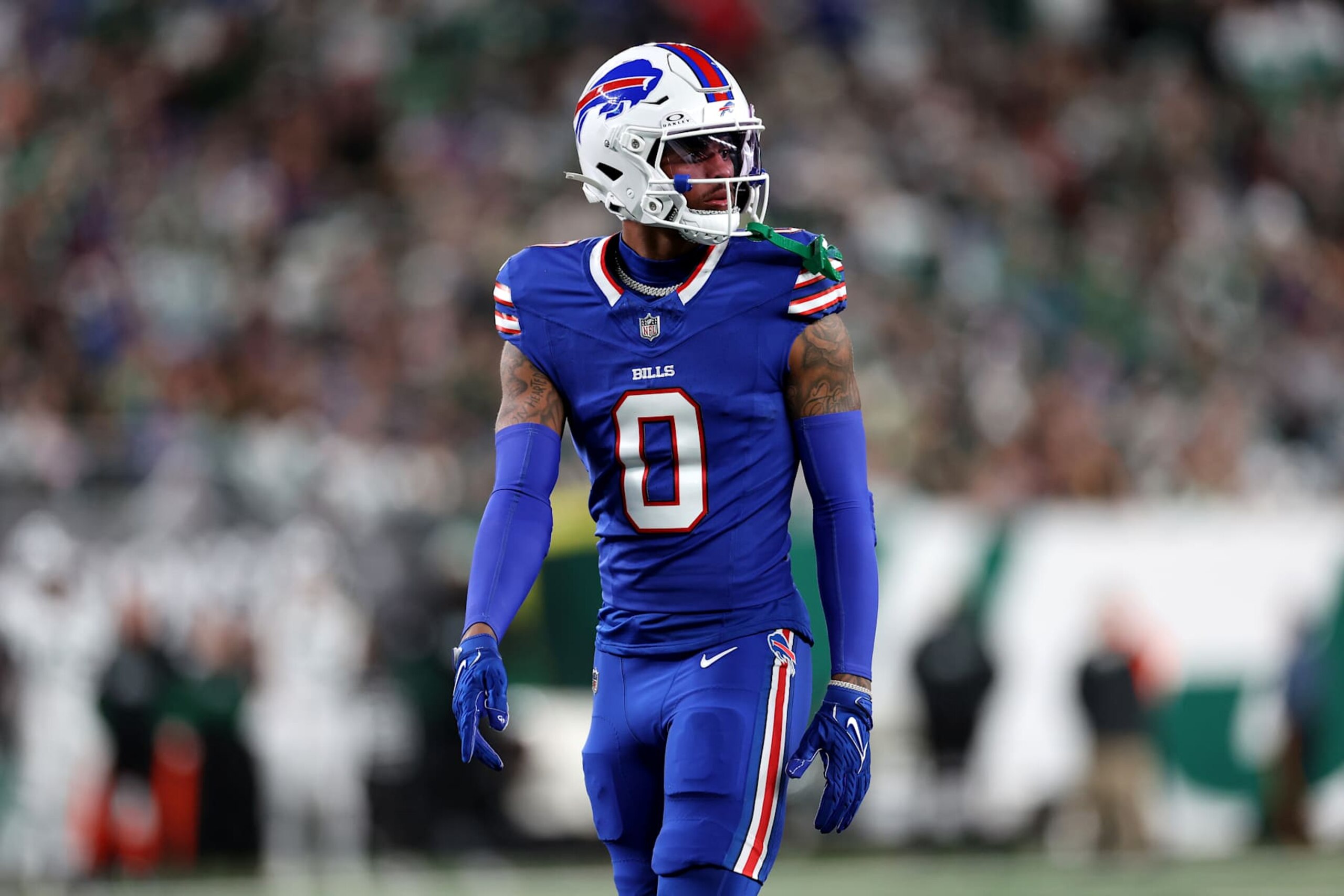 EAST RUTHERFORD, NEW JERSEY - OCTOBER 14: Keon Coleman #0 of the Buffalo Bills in action against the New York Jets at MetLife Stadium on October 14, 2024 in East Rutherford, New Jersey. (Photo by Luke Hales/Getty Images) EAST RUTHERFORD, NEW JERSEY - OCTOBER 14: Keon Coleman #0 of the Buffalo Bills in action against the New York Jets at MetLife Stadium on October 14, 2024 in East Rutherford, New Jersey. (Photo by Luke Hales/Getty Images)