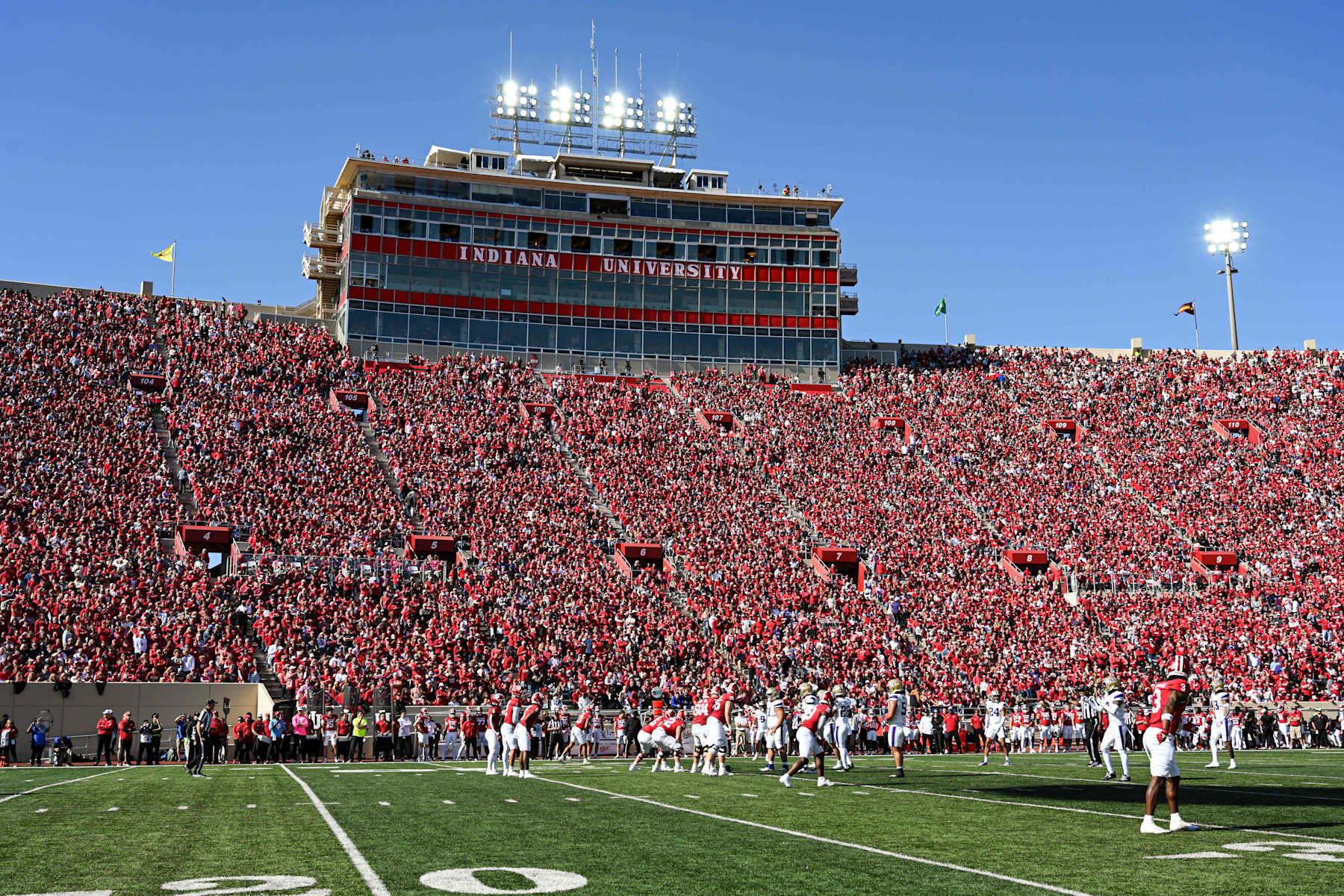 BLOOMINGTON, IN - OCTOBER 26: A general view of a sold out Memorial Stadium during a college football game between the Washington Huskies and Indiana Hoosiers on October 26, 2024 at Memorial Stadium in Bloomington, IN (Photo by James Black/Icon Sportswire via Getty Images)