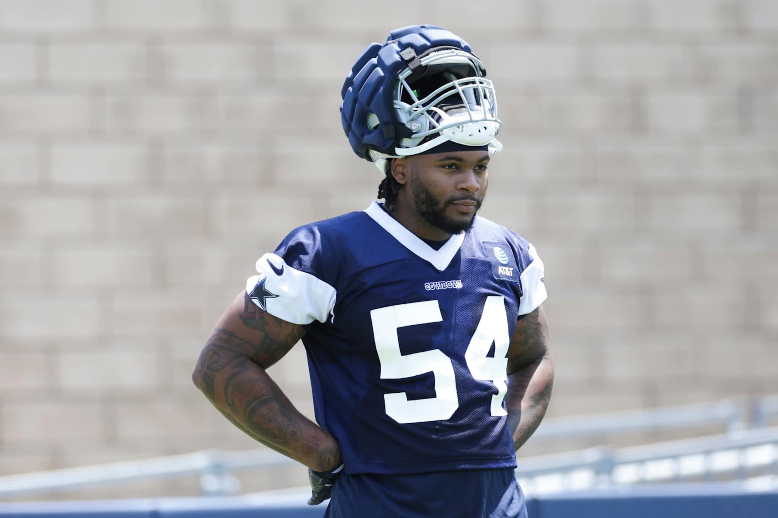 OXNARD, CA - JULY 25: Dallas Cowboys defensive end Sam Williams (54) participates in a drill during the team's training camp at River Ridge Playing Fields on July 25, 2024 in Oxnard, CA. (Photo by Brandon Sloter/Icon Sportswire via Getty Images)