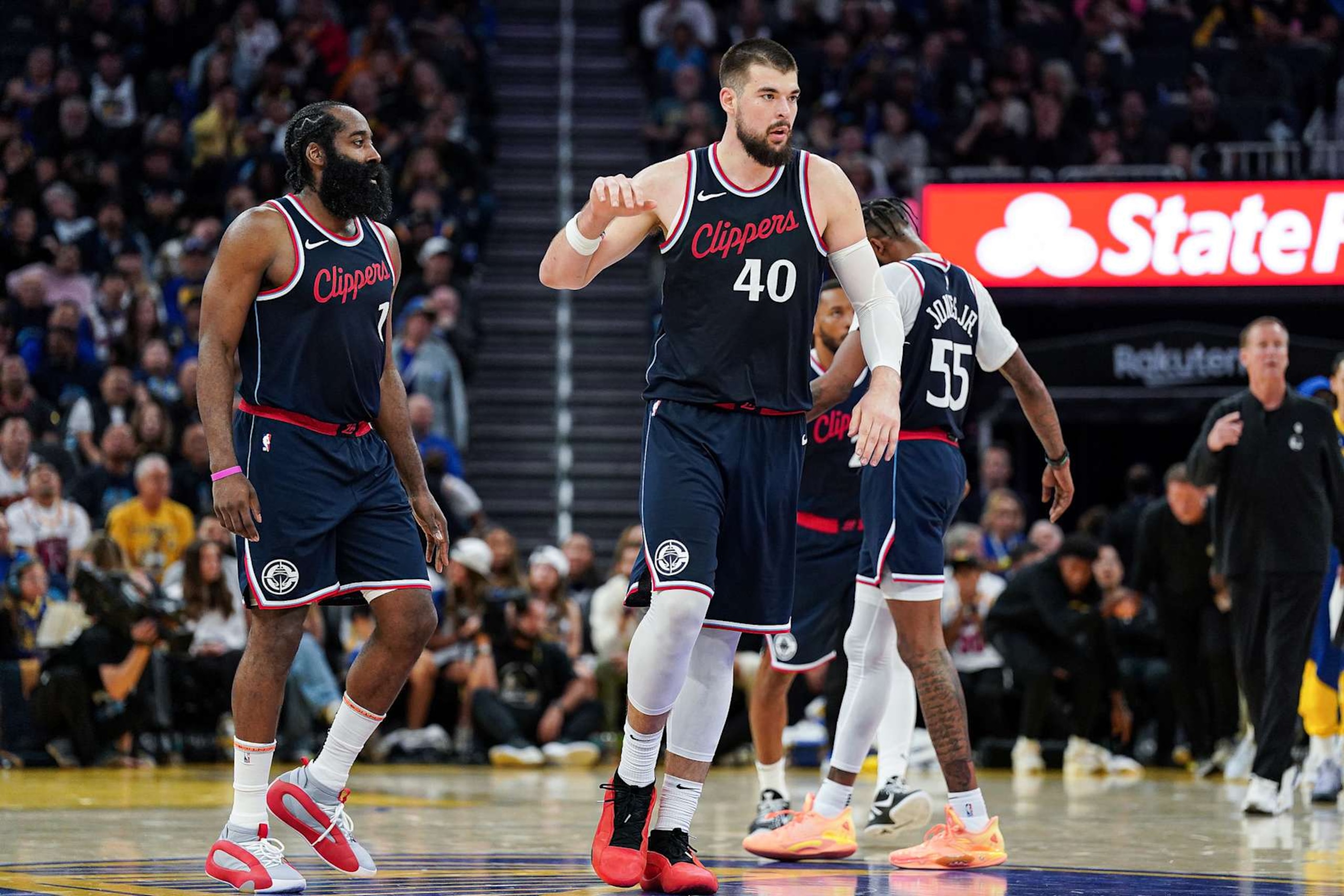 James Harden and Ivica Zubac James Harden and Ivica Zubac