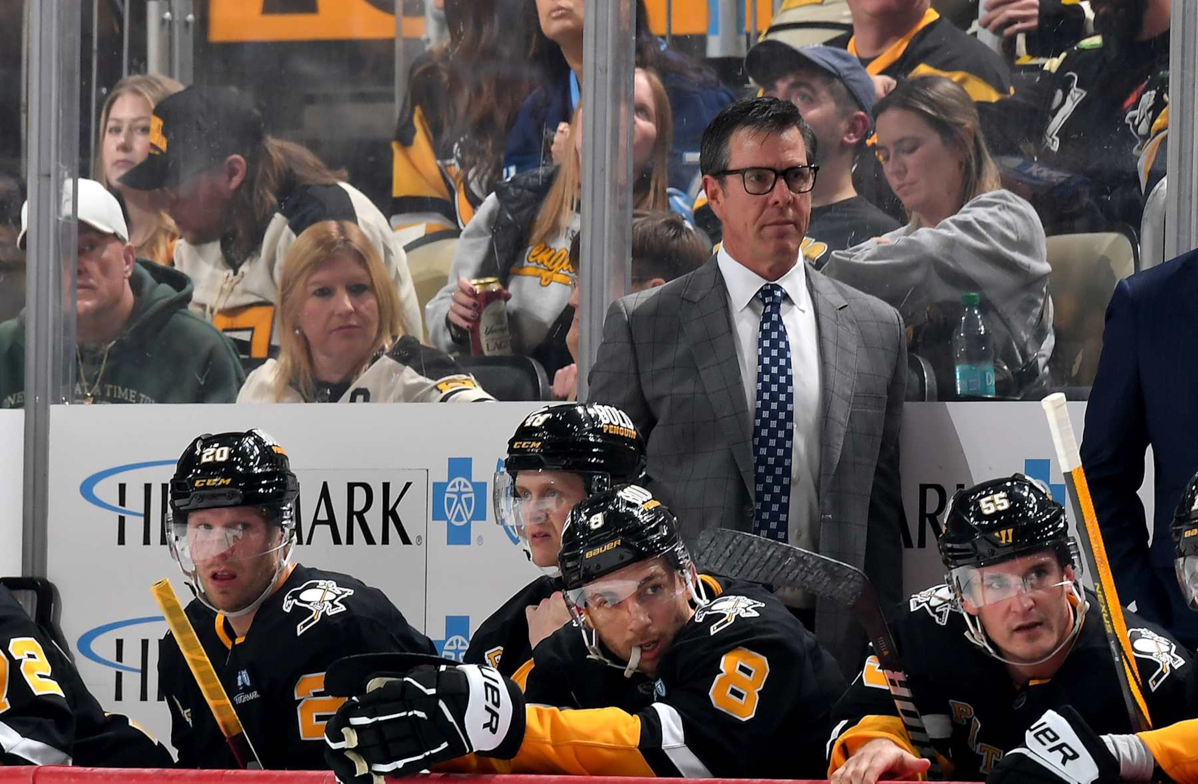 PITTSBURGH, PA - OCTOBER 29: Mike Sullivan of the Pittsburgh Penguins looks on against the Minnesota Wild at PPG PAINTS Arena on October 29, 2024 in Pittsburgh, Pennsylvania. (Photo by Joe Sargent/NHLI via Getty Images) PITTSBURGH, PA - OCTOBER 29: Mike Sullivan of the Pittsburgh Penguins looks on against the Minnesota Wild at PPG PAINTS Arena on October 29, 2024 in Pittsburgh, Pennsylvania. (Photo by Joe Sargent/NHLI via Getty Images)