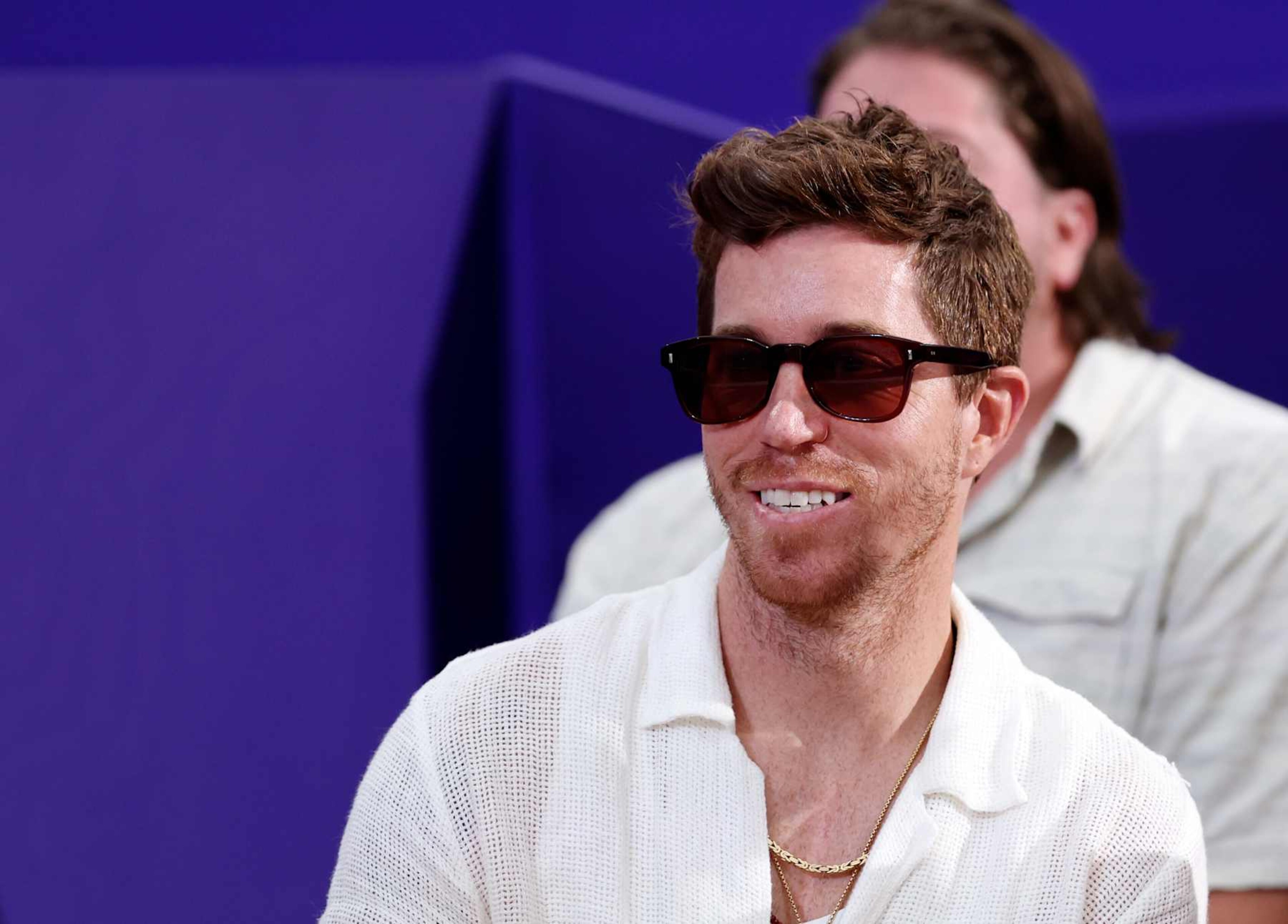 PARIS, FRANCE - AUGUST 04: Shaun White attends the Fencing Men's Foil Team Medal matches on day nine of the Olympic Games Paris 2024 at Grand Palais on August 04, 2024 in Paris, France. (Photo by Ezra Shaw/Getty Images) PARIS, FRANCE - AUGUST 04: Shaun White attends the Fencing Men's Foil Team Medal matches on day nine of the Olympic Games Paris 2024 at Grand Palais on August 04, 2024 in Paris, France. (Photo by Ezra Shaw/Getty Images)