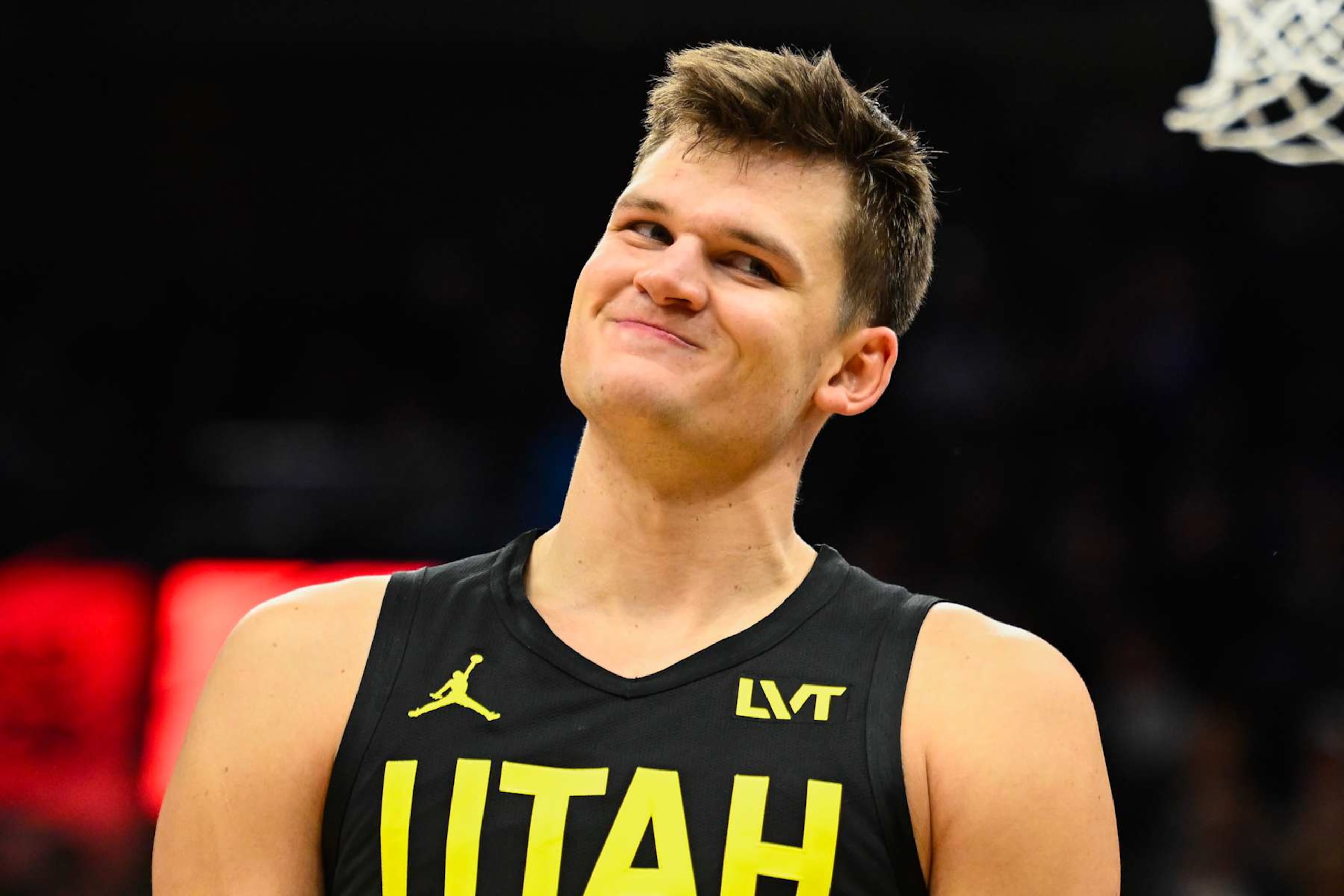 SALT LAKE CITY, UTAH - OCTOBER 31: Walker Kessler #24 of the Utah Jazz looks on during the second half of a game against the San Antonio Spurs at Delta Center on October 31, 2024 in Salt Lake City, Utah. NOTE TO USER: User expressly acknowledges and agrees that, by downloading and or using this photograph, User is consenting to the terms and conditions of the Getty Images License Agreement. (Photo by Alex Goodlett/Getty Images)
