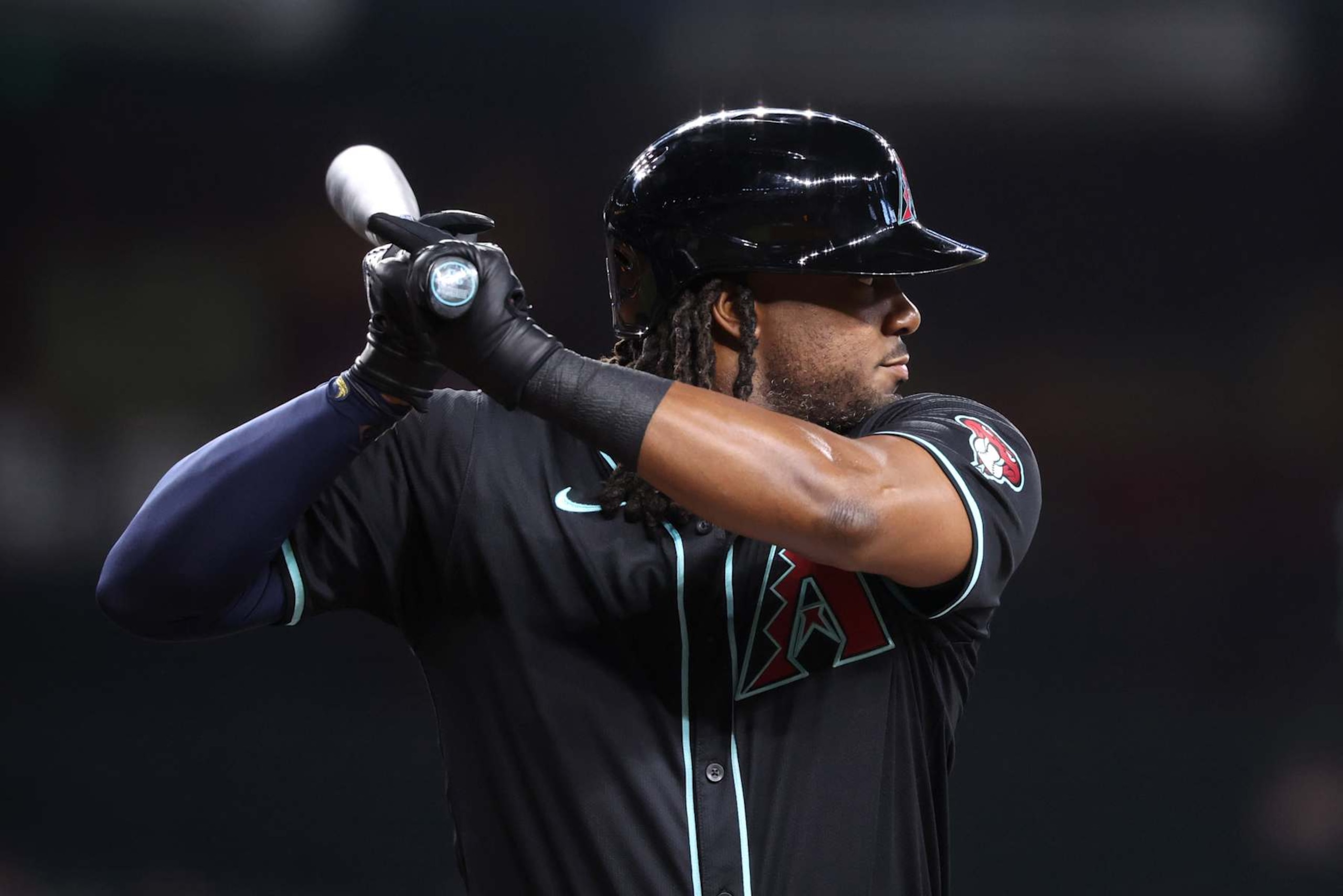 PHOENIX, ARIZONA - AUGUST 29: Josh Bell #36 of the Arizona Diamondbacks bats during the game against the New York Mets at Chase Field on August 29, 2024 in Phoenix, Arizona. The Mets defeated the Diamondbacks 3-2.  (Photo by Chris Coduto/Getty Images)
