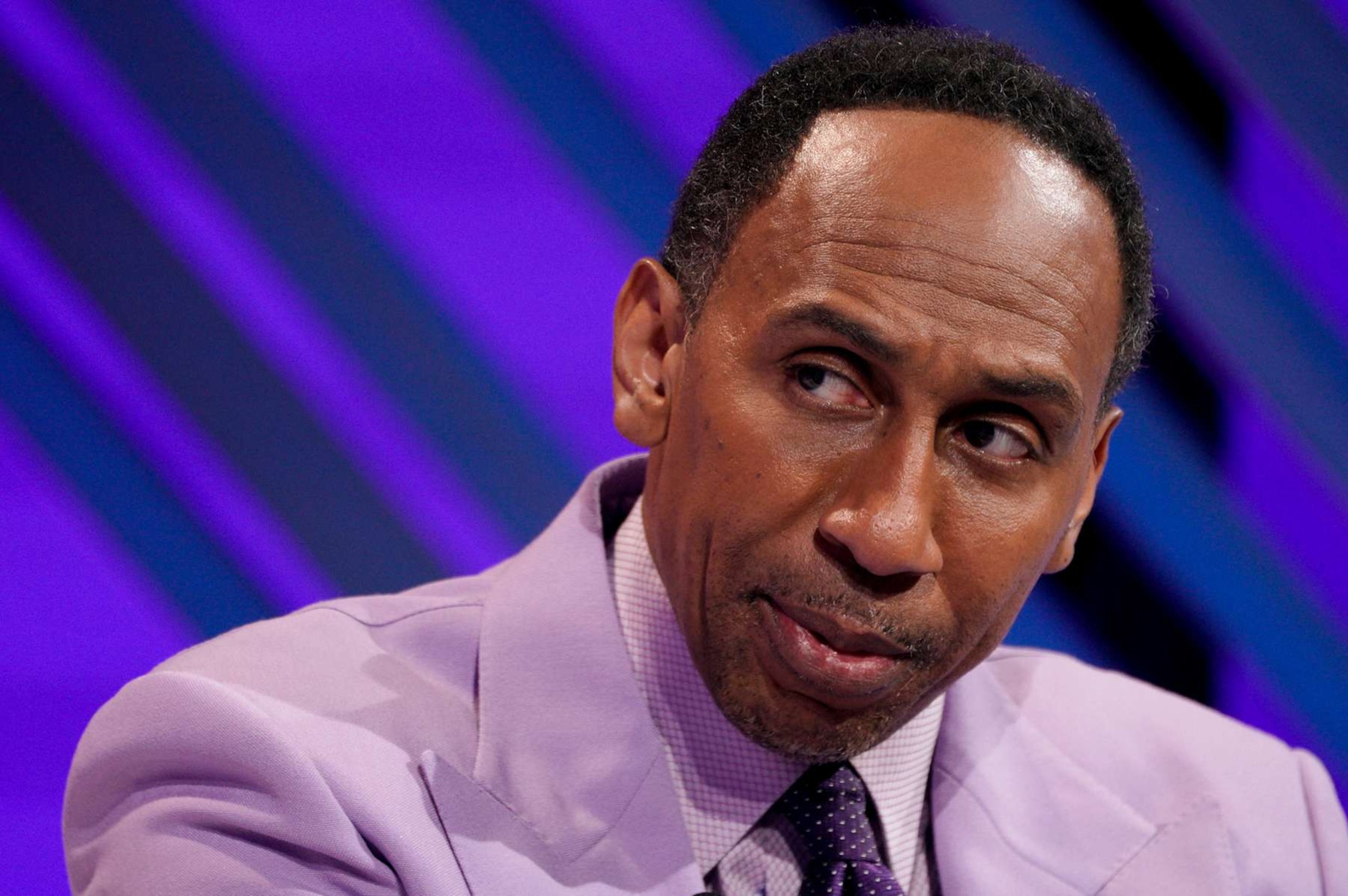 Stephen A. Smith, host of The Stephen A. Smith Show, during the Bloomberg Screentime event in Los Angeles, California, US, on Thursday, Oct. 10, 2024. Screentime gathers the moguls, celebrities, and entrepreneurs defining the next phase of pop culture to discuss and debate the future of Hollywood studios, the boom in sports and live music and the impact of AI on the creative industries. Photographer: Kyle Grillot/Bloomberg via Getty Images