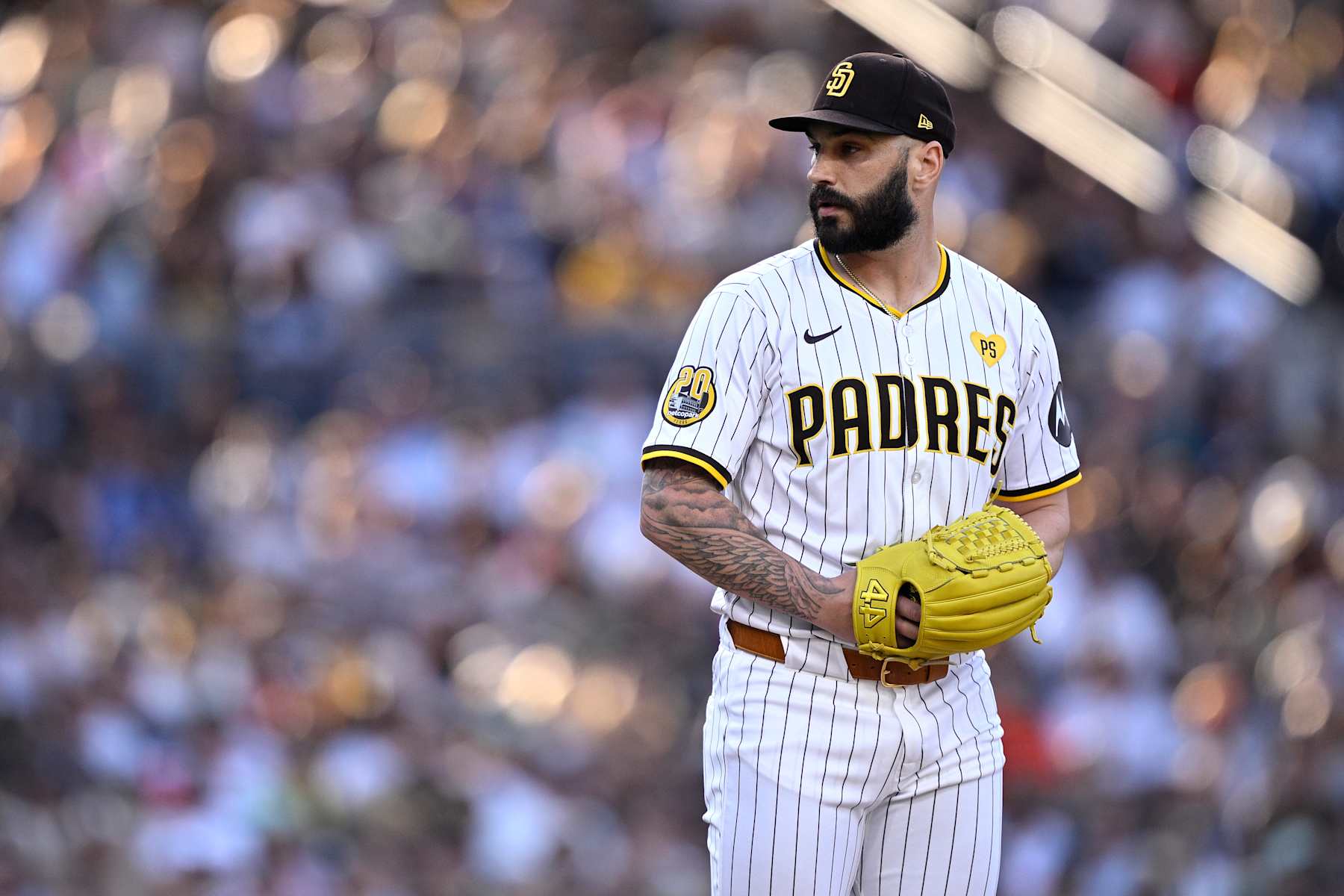 SAN DIEGO, CALIFORNIA - SEPTEMBER 02: Tanner Scott #66 of the San Diego Padres prepares to pitch against the Detroit Tigers during the eighth inning at Petco Park on September 02, 2024 in San Diego, California. (Photo by Orlando Ramirez/Getty Images)