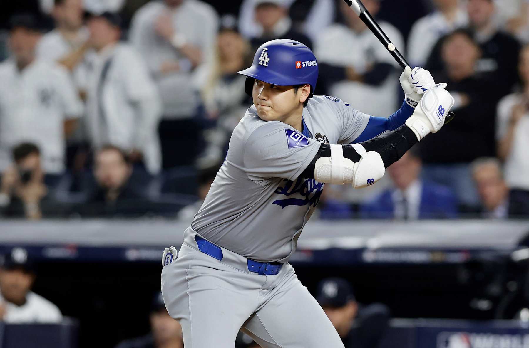 NEW YORK, NEW YORK - OCTOBER 30: (NEW YORK DAILIES OUT) Shohei Ohtani #17 of the Los Angeles Dodgers in action against the New York Yankees during Game Five of the 2024 World Series at Yankee Stadium on October 30, 2024 in New York City. The Dodgers defeated the Yankees 7-6. (Photo by Jim McIsaac/Getty Images) NEW YORK, NEW YORK - OCTOBER 30: (NEW YORK DAILIES OUT) Shohei Ohtani #17 of the Los Angeles Dodgers in action against the New York Yankees during Game Five of the 2024 World Series at Yankee Stadium on October 30, 2024 in New York City. The Dodgers defeated the Yankees 7-6. (Photo by Jim McIsaac/Getty Images)