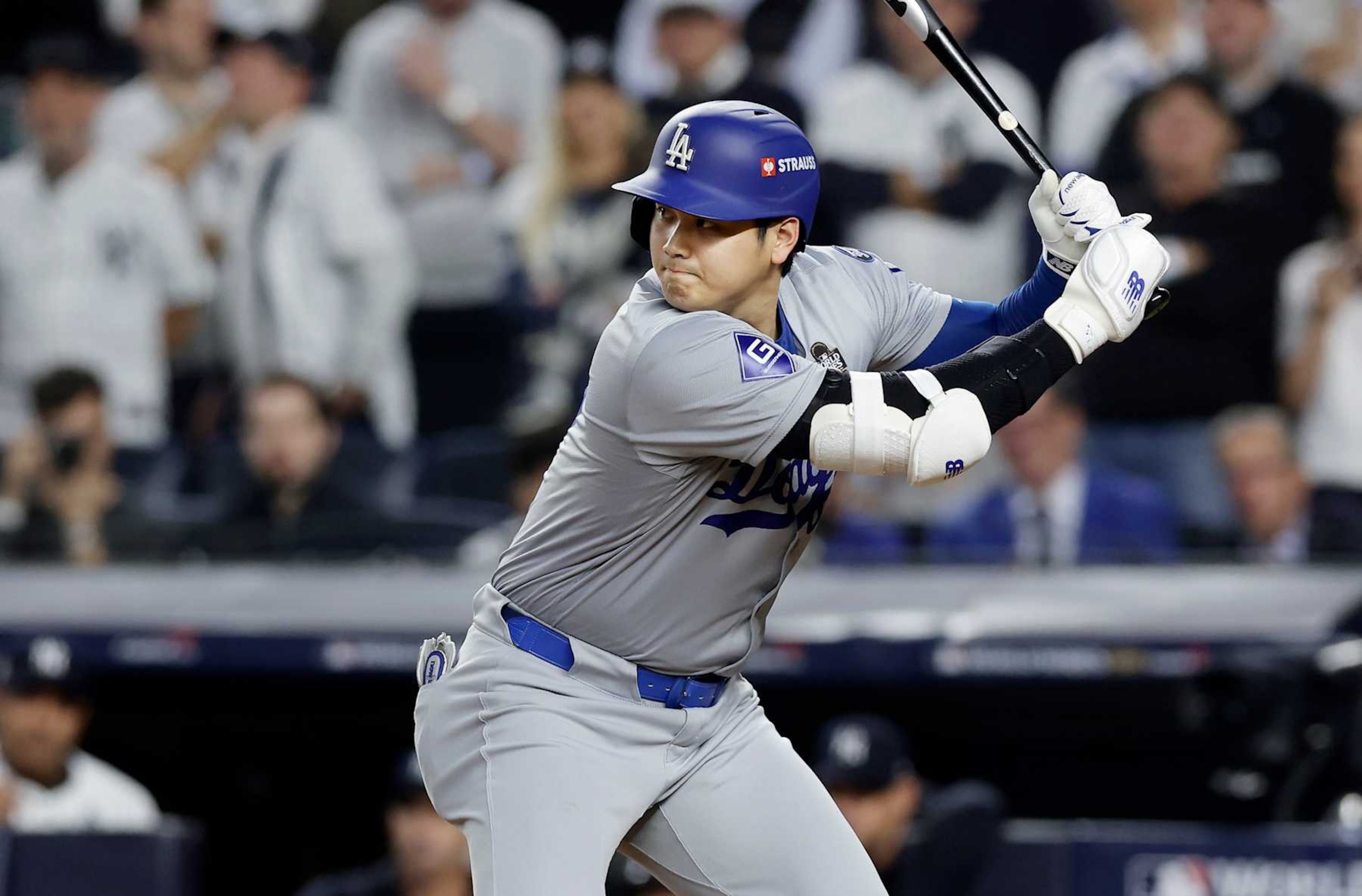 NEW YORK, NEW YORK - OCTOBER 30: (NEW YORK DAILIES OUT) Shohei Ohtani #17 of the Los Angeles Dodgers in action against the New York Yankees during Game Five of the 2024 World Series at Yankee Stadium on October 30, 2024 in New York City. The Dodgers defeated the Yankees 7-6. (Photo by Jim McIsaac/Getty Images) NEW YORK, NEW YORK - OCTOBER 30: (NEW YORK DAILIES OUT) Shohei Ohtani #17 of the Los Angeles Dodgers in action against the New York Yankees during Game Five of the 2024 World Series at Yankee Stadium on October 30, 2024 in New York City. The Dodgers defeated the Yankees 7-6. (Photo by Jim McIsaac/Getty Images)