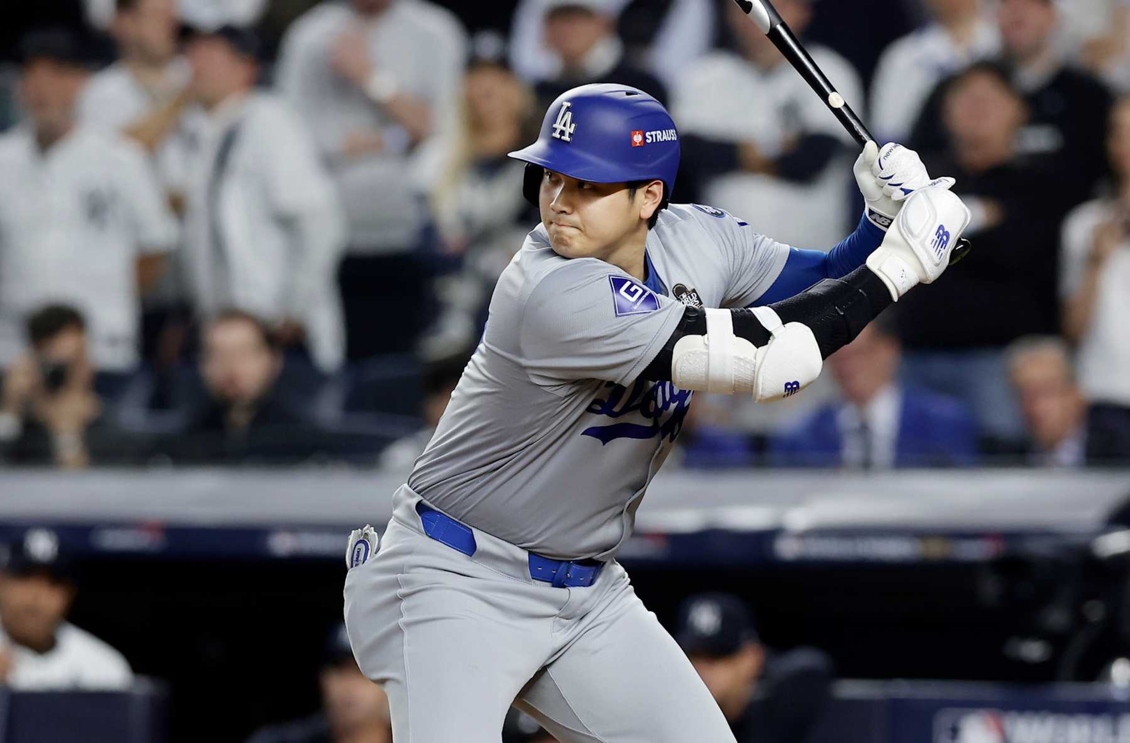 NEW YORK, NEW YORK - OCTOBER 30: (NEW YORK DAILIES OUT) Shohei Ohtani #17 of the Los Angeles Dodgers in action against the New York Yankees during Game Five of the 2024 World Series at Yankee Stadium on October 30, 2024 in New York City. The Dodgers defeated the Yankees 7-6. (Photo by Jim McIsaac/Getty Images) NEW YORK, NEW YORK - OCTOBER 30: (NEW YORK DAILIES OUT) Shohei Ohtani #17 of the Los Angeles Dodgers in action against the New York Yankees during Game Five of the 2024 World Series at Yankee Stadium on October 30, 2024 in New York City. The Dodgers defeated the Yankees 7-6. (Photo by Jim McIsaac/Getty Images)