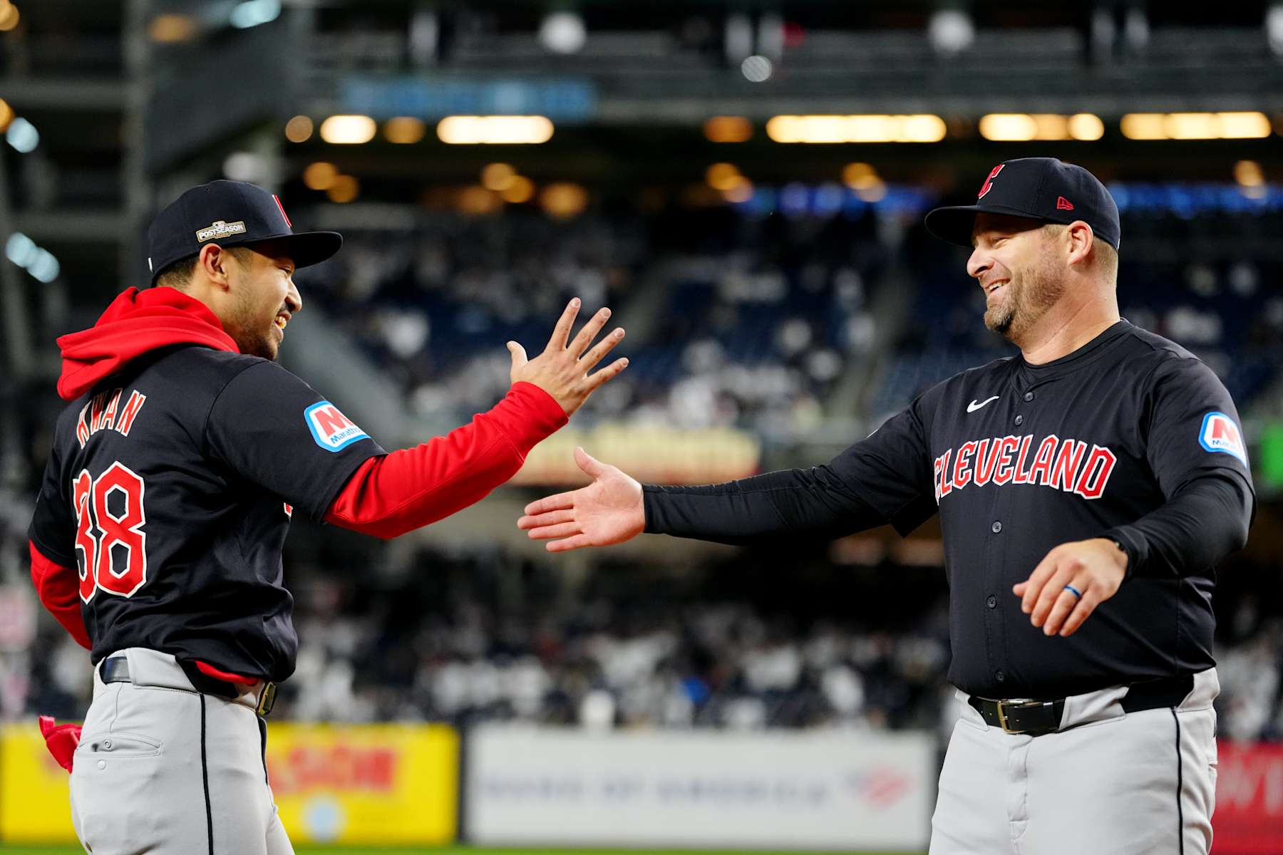Steven Kwan (L) and Stephen Vogt (R)